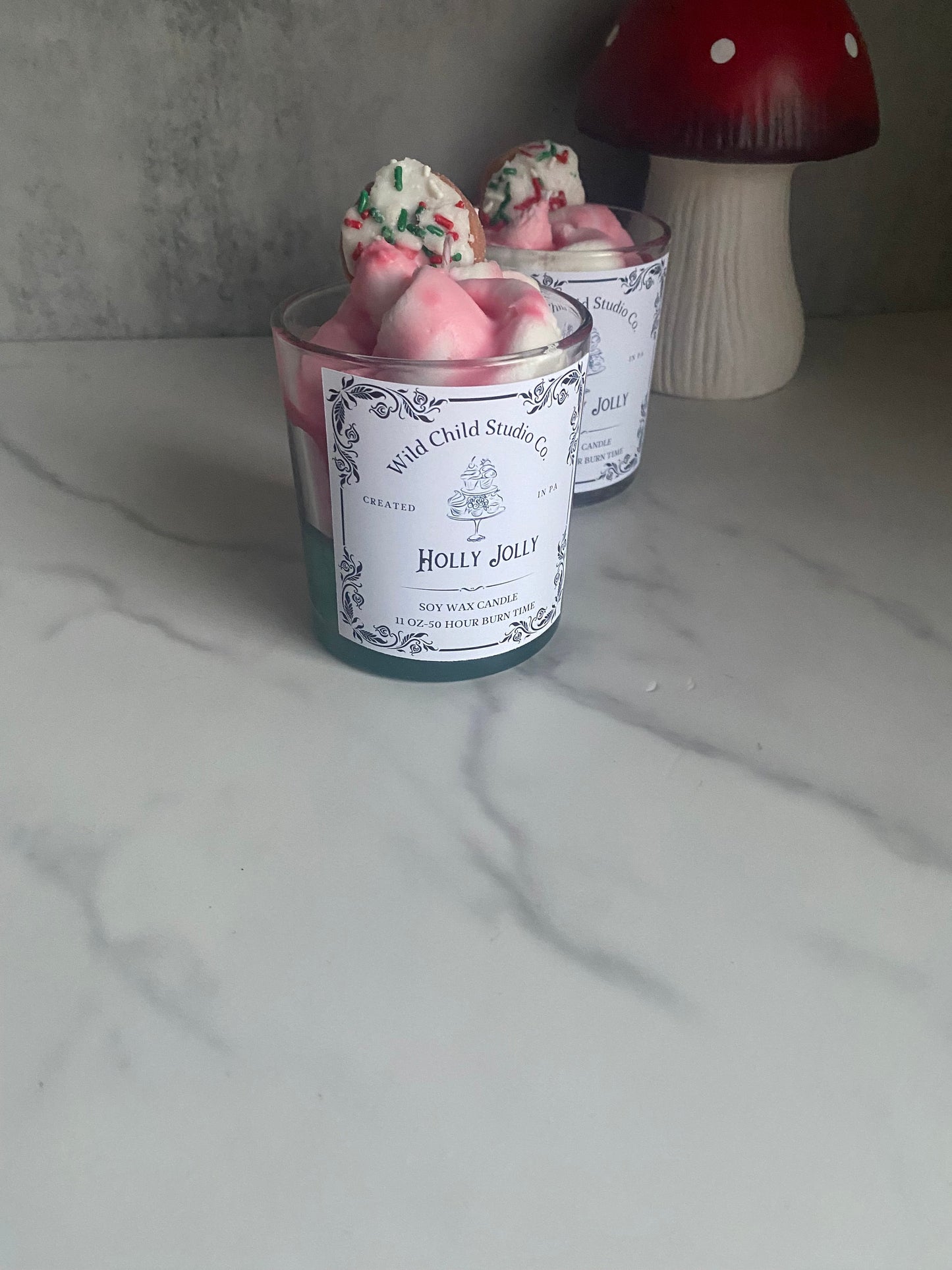 Holly Jolly Hand Poured Soy Candle 11 oz