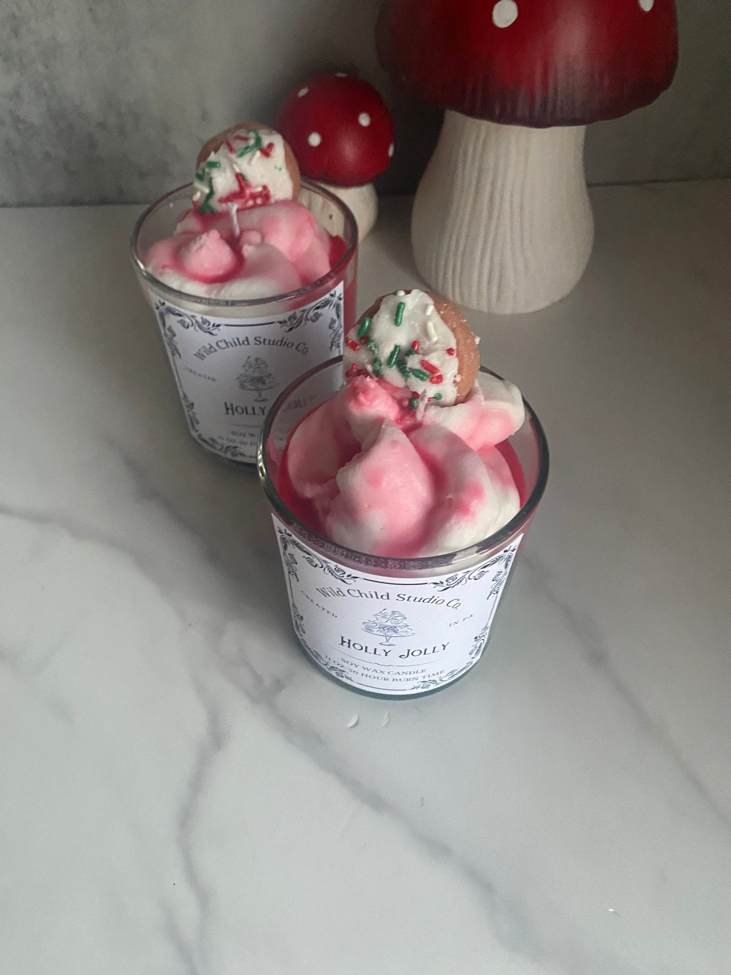 Holly Jolly Hand Poured Soy Candle 11 oz