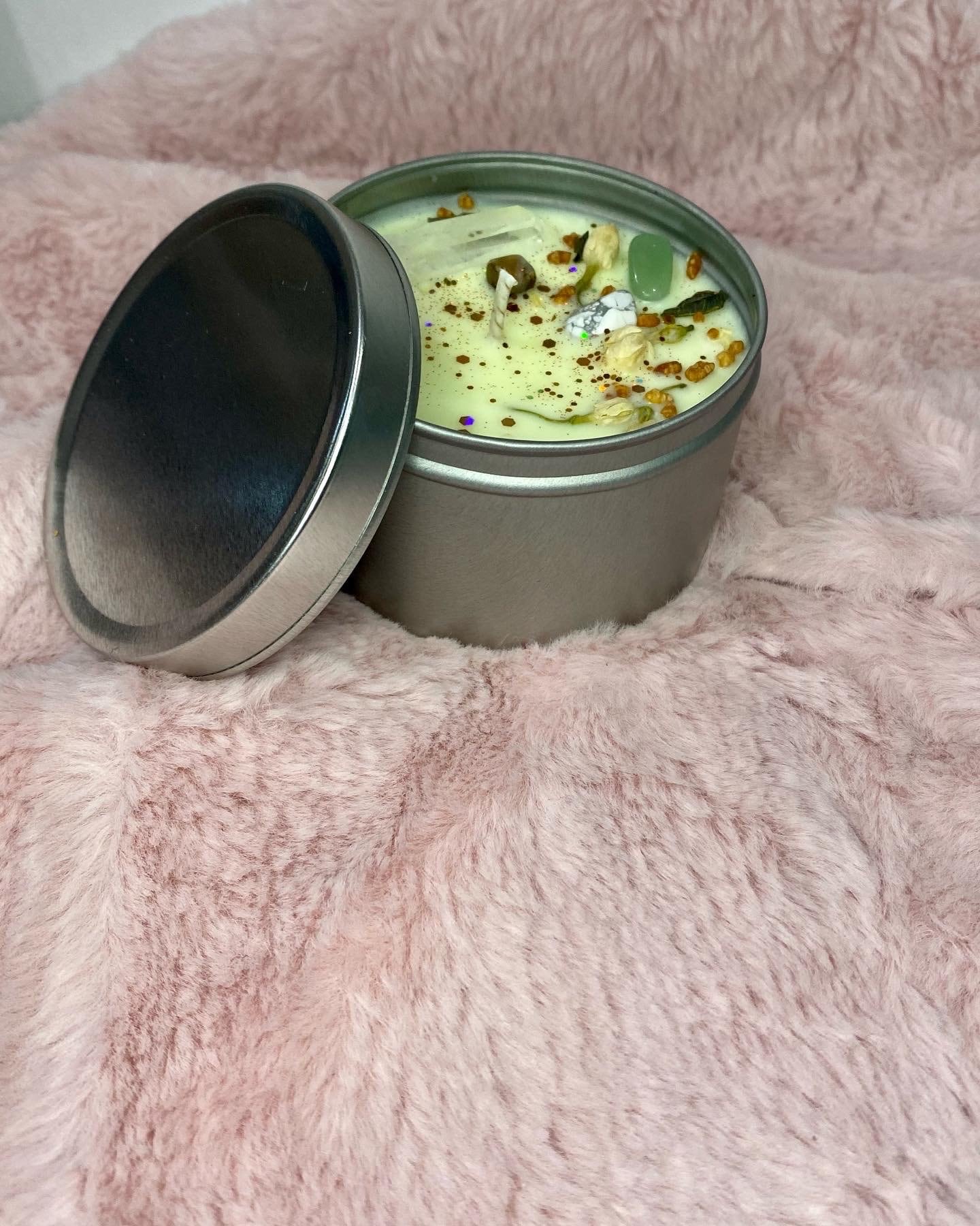 Stress Less Hand Poured Crystal Soy Candle 8 oz