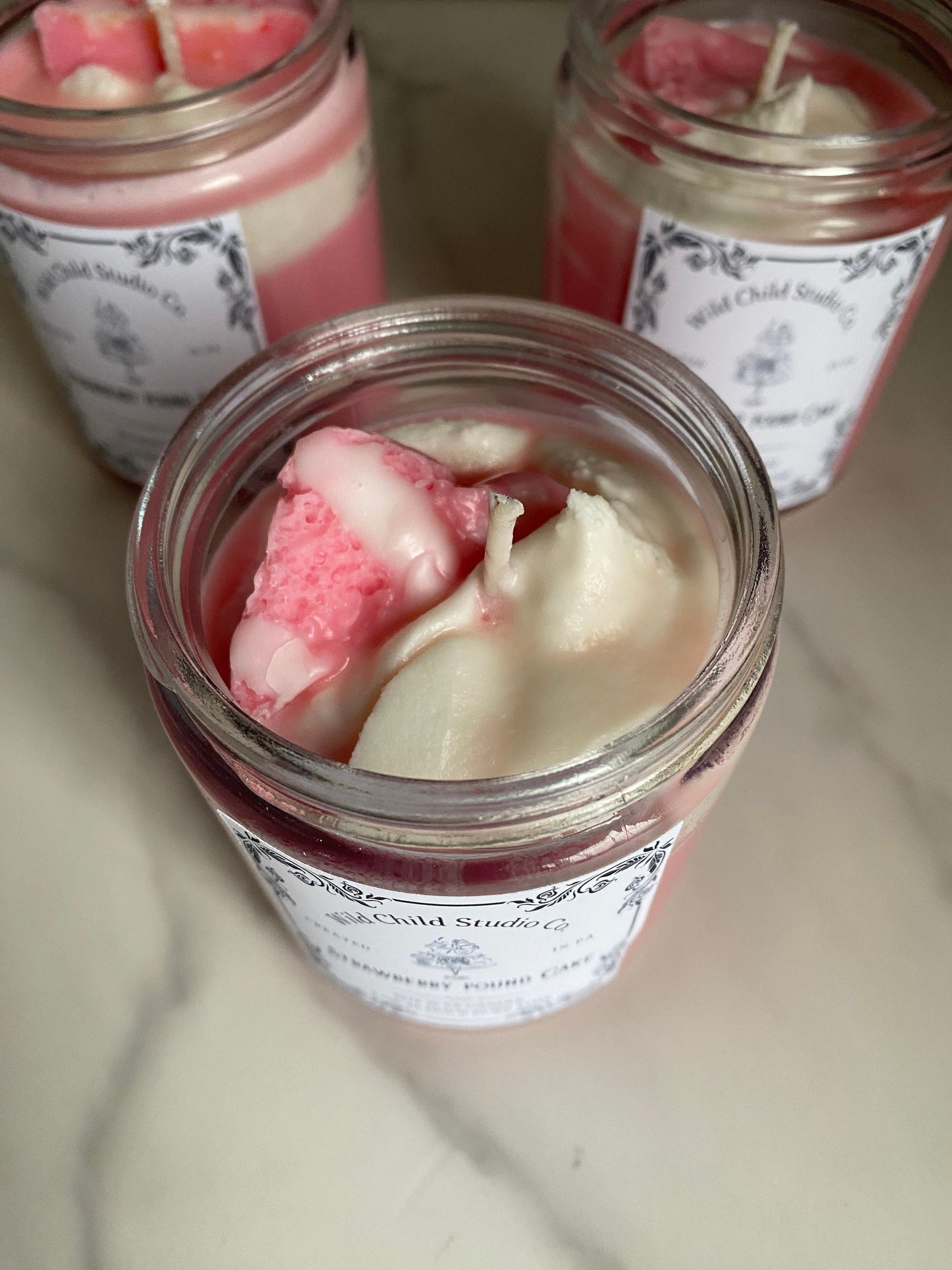 Strawberry Pound Cake Hand Poured Soy Candle 8 oz