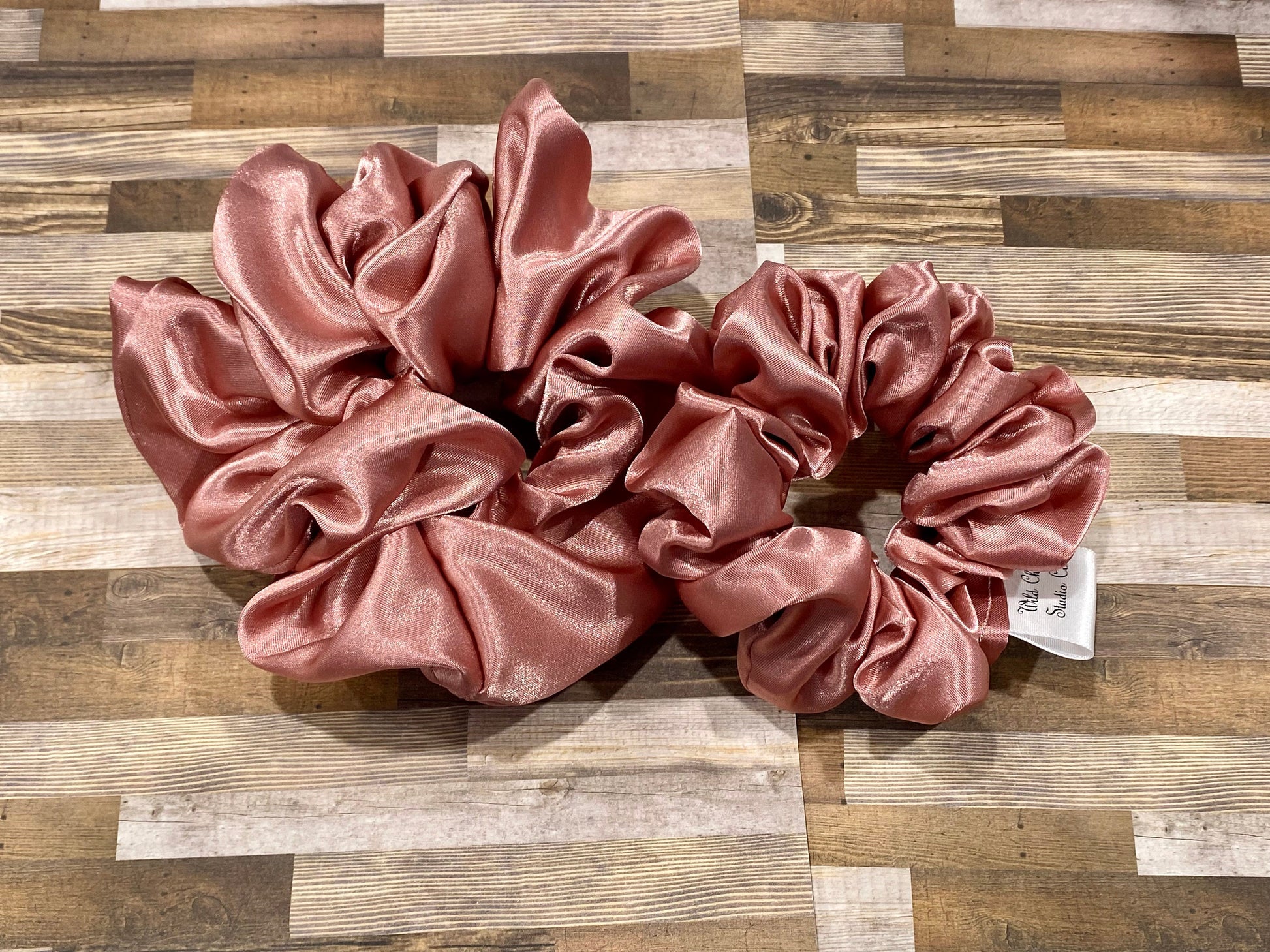Dusty Pink Satin Scrunchie: XL or Regular Hair Tie