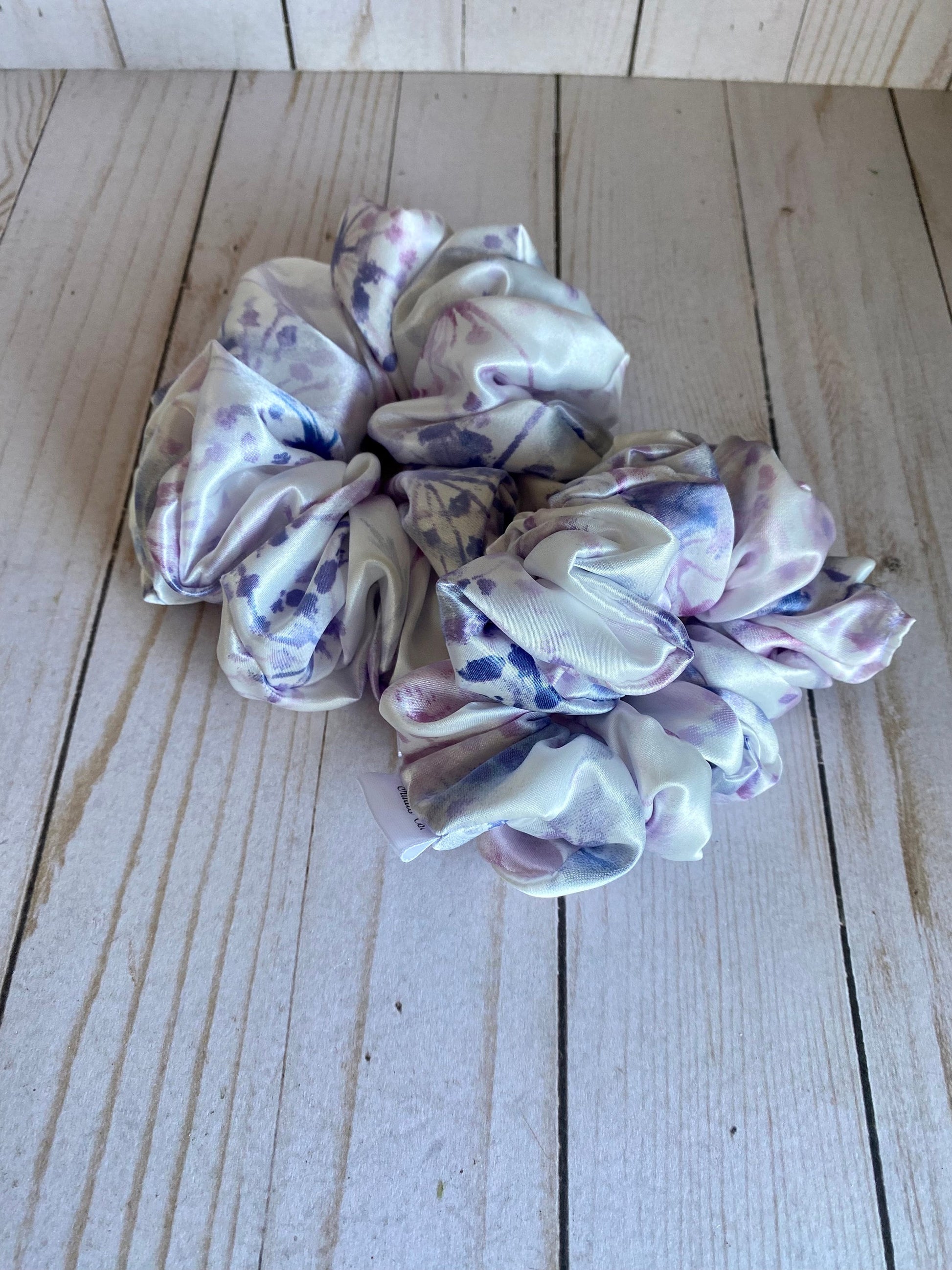 109% Silk Lavender Watercolor Scrunchies/ Watercolor Hair Tie