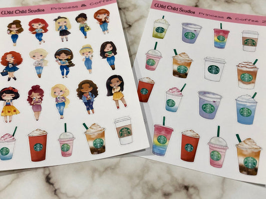 Princess and Coffee Planner Stickers