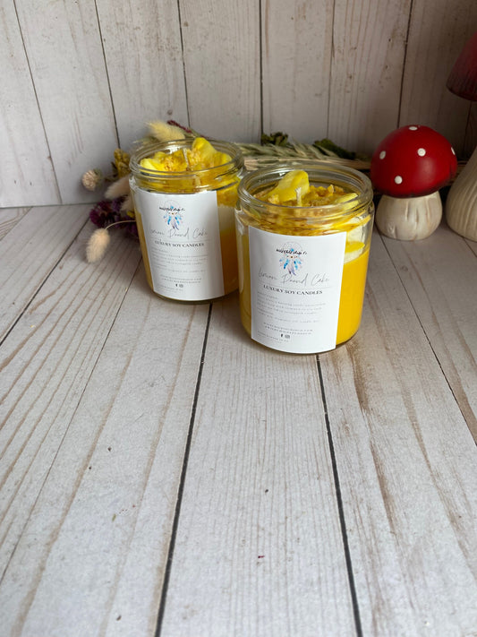 Lemon Pound Cake Hand Poured Soy Candle 8 oz