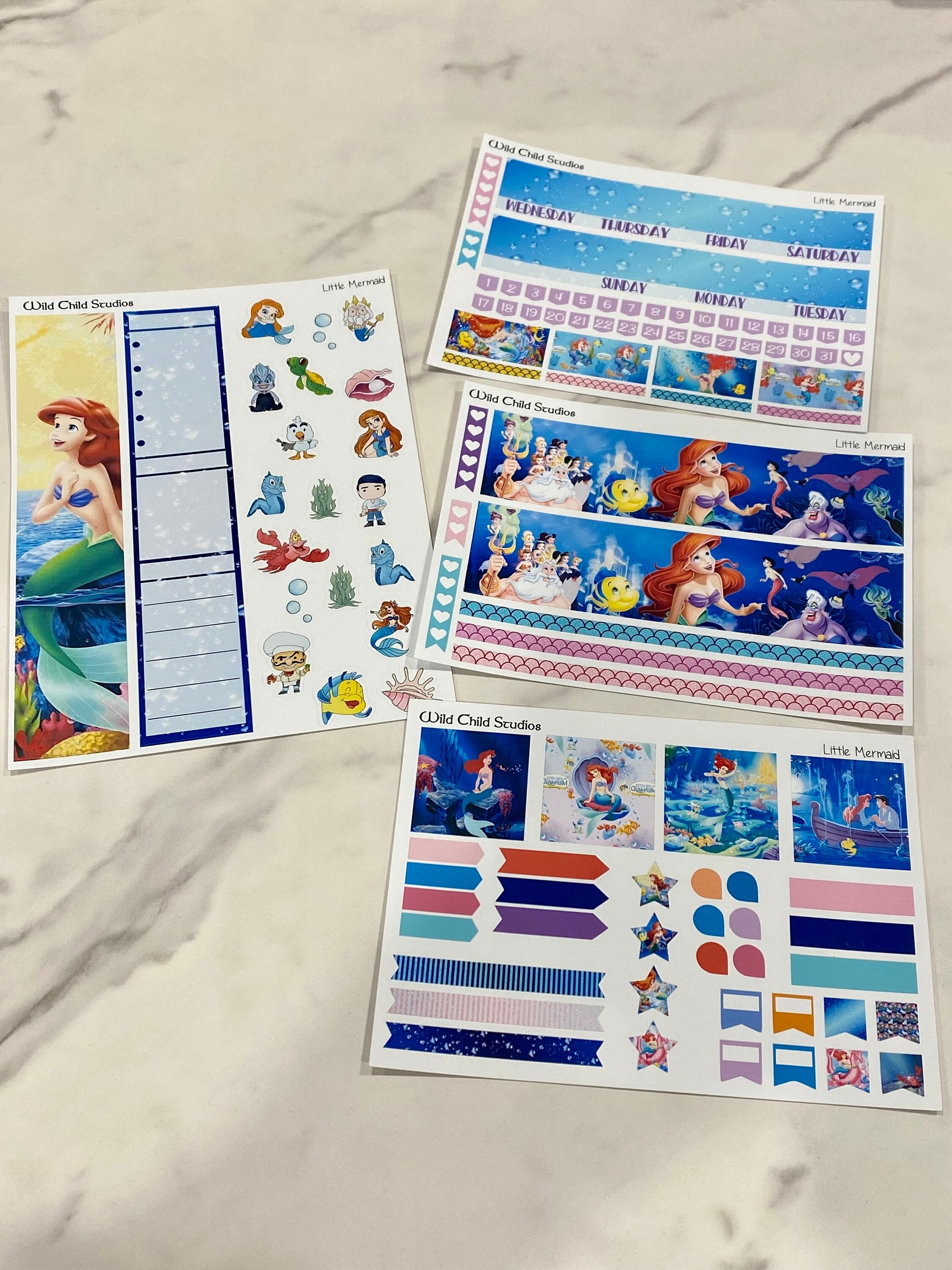 Little Mermaid Happy Planner Classic Monthly Kit-Physical Kit