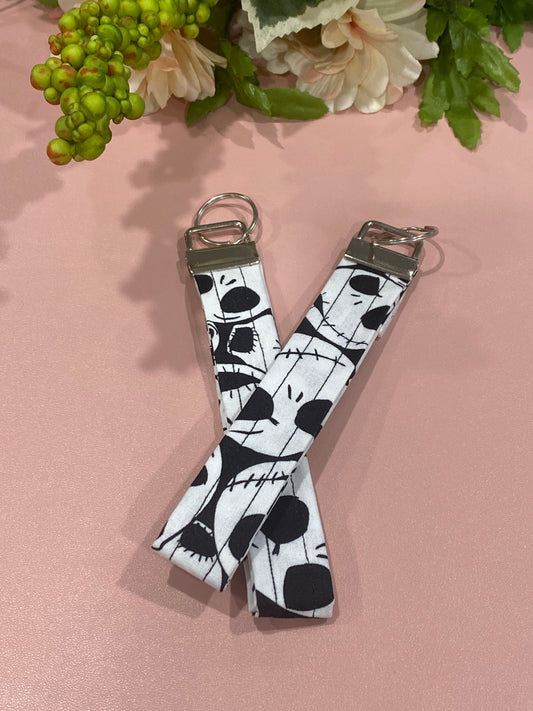 Skellington Xmas Nightmare Wristlet Keychain Key FOB