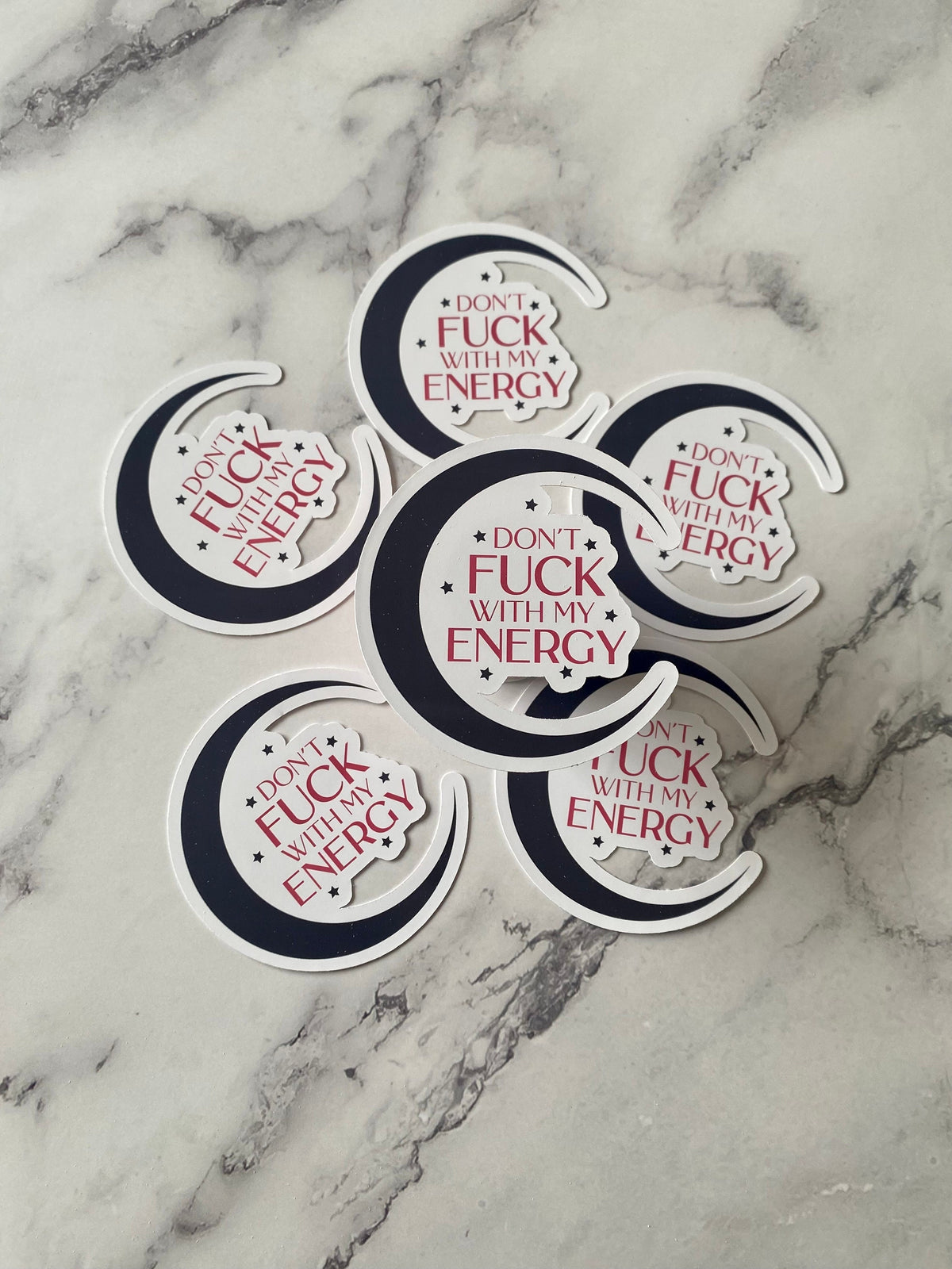 Don't F**k with my Energy Moon Vinyl Sticker