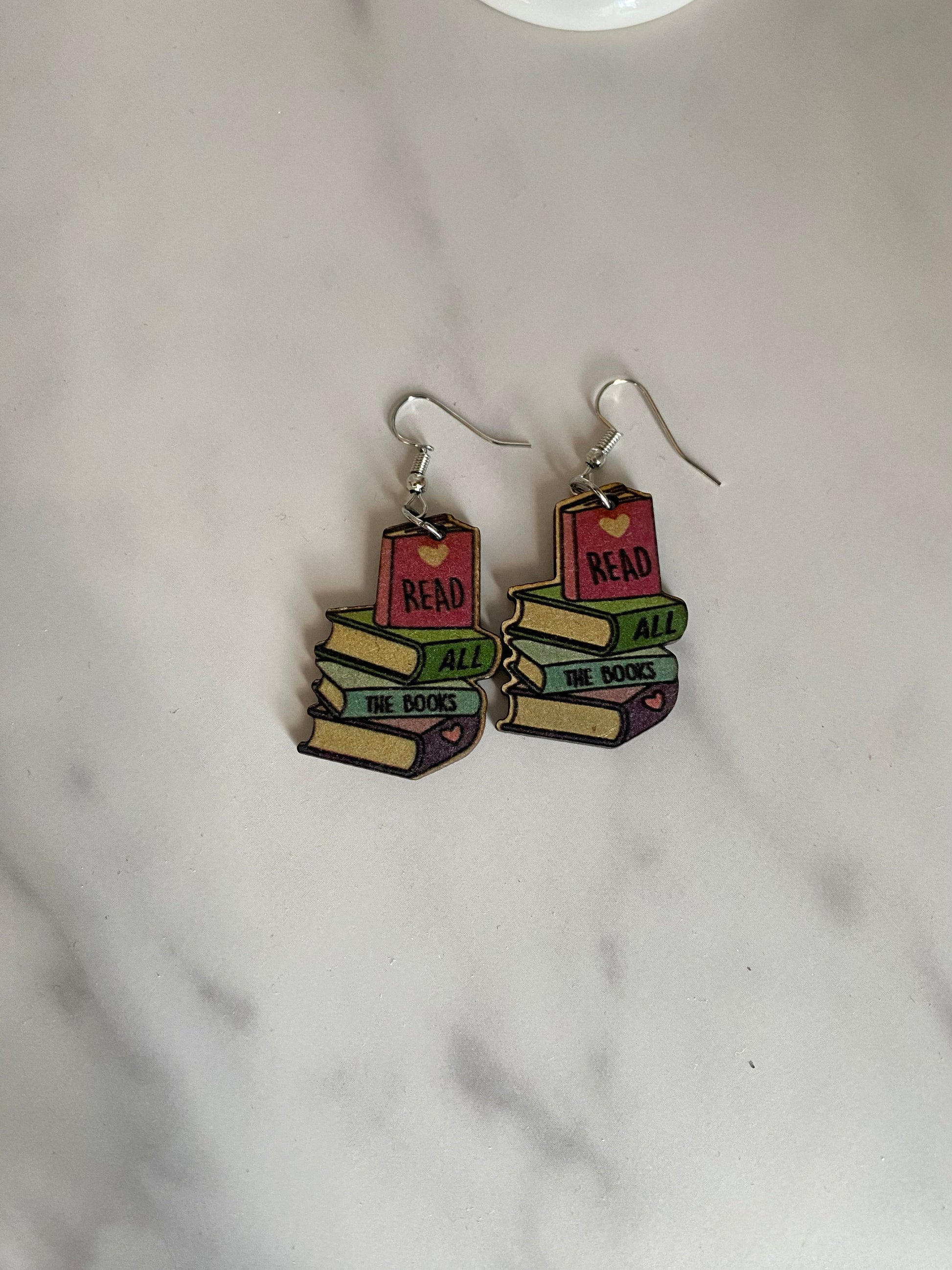 Wood Bookish Earrings