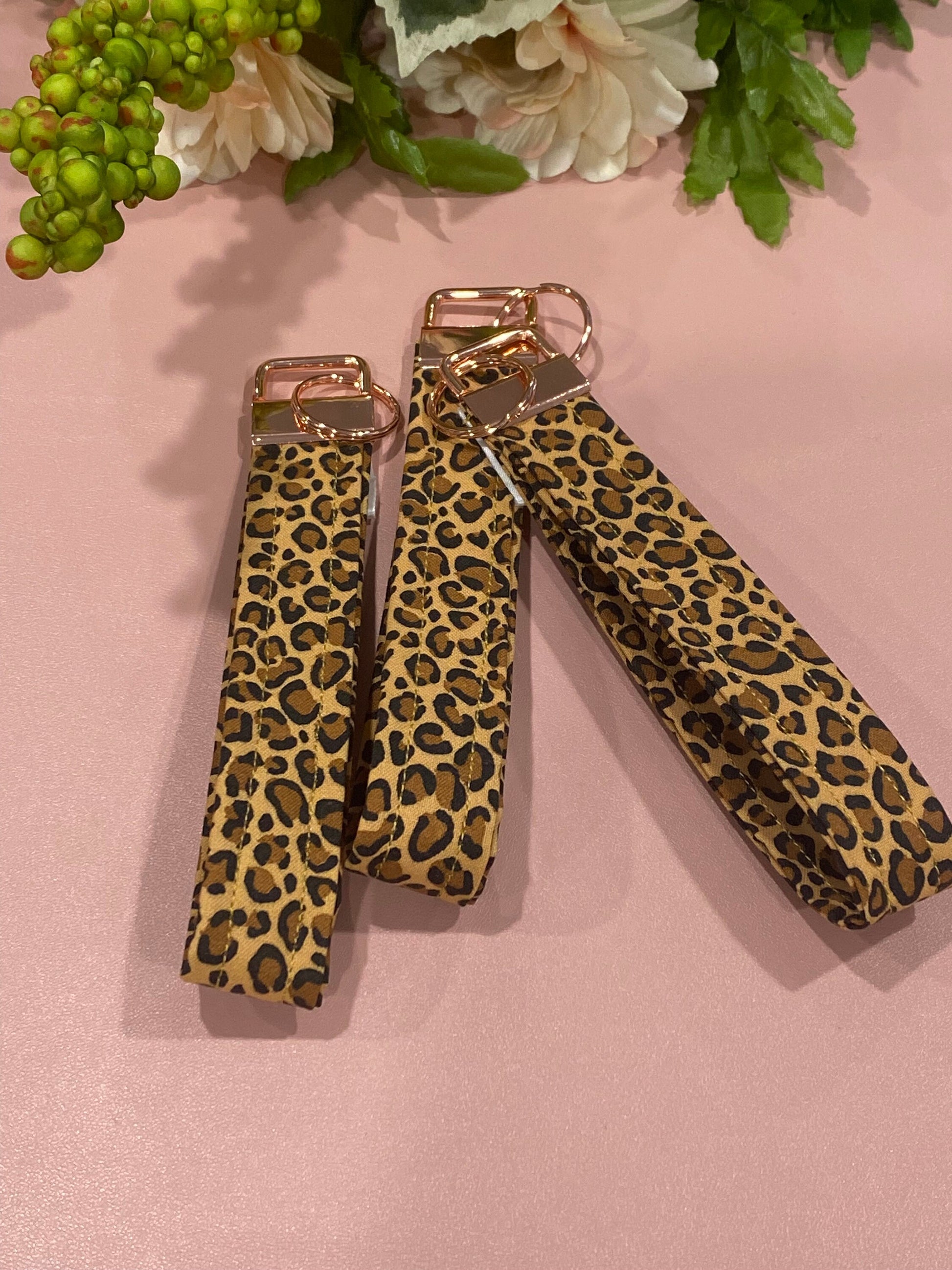 Animal Print Wristlet Keychain Key FOB
