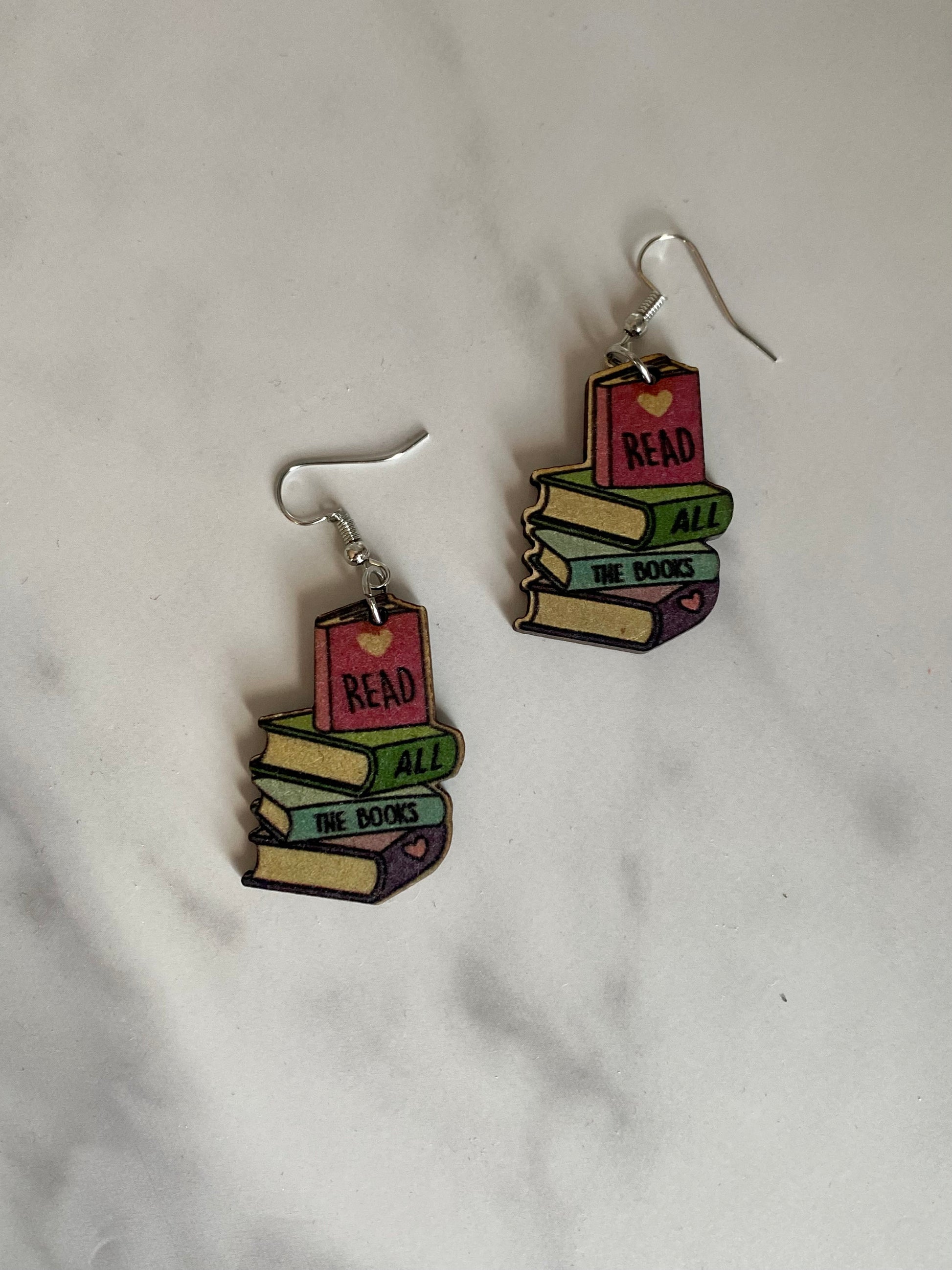 Wood Bookish Earrings