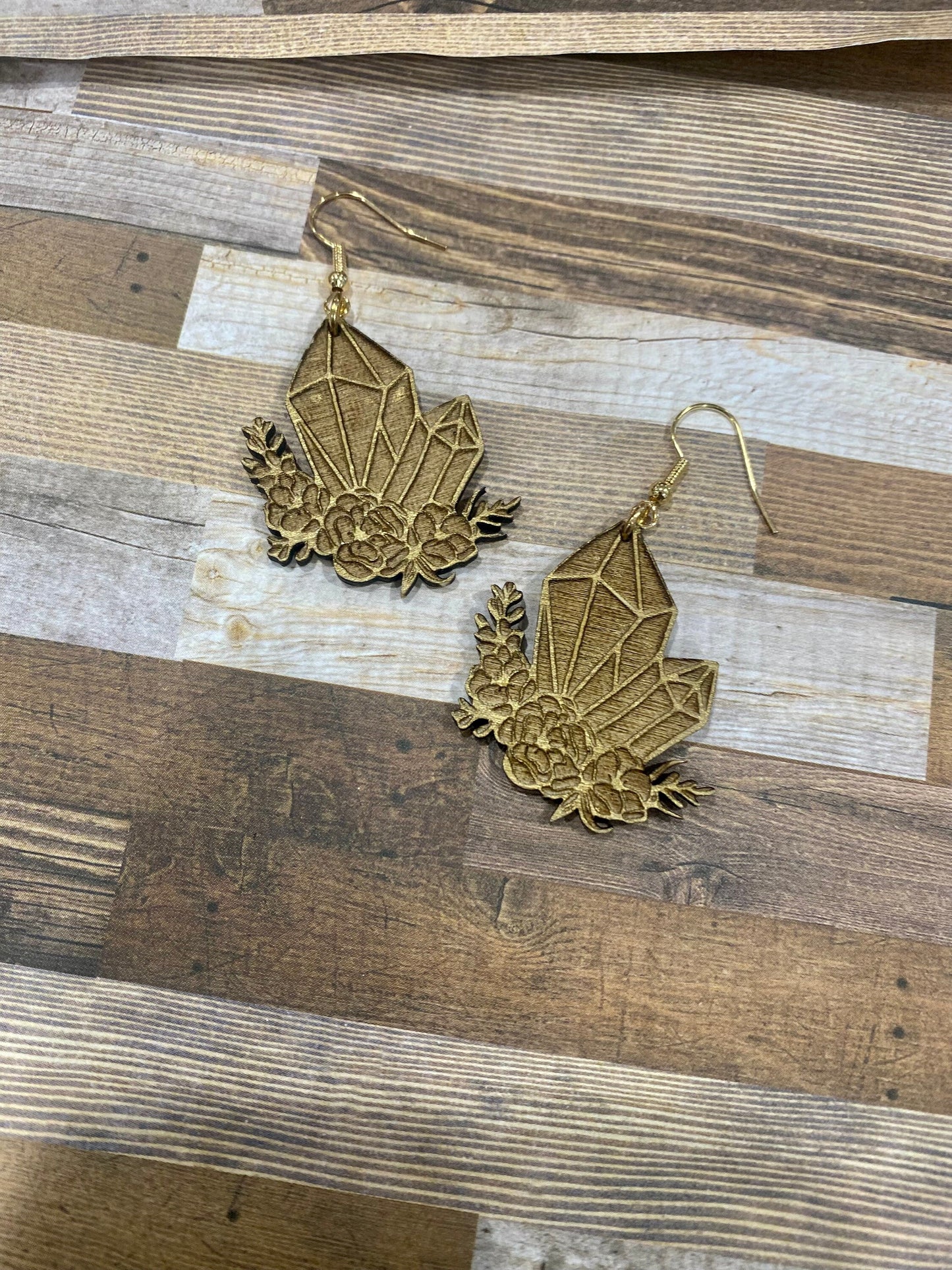 Crystal Wood Earrings