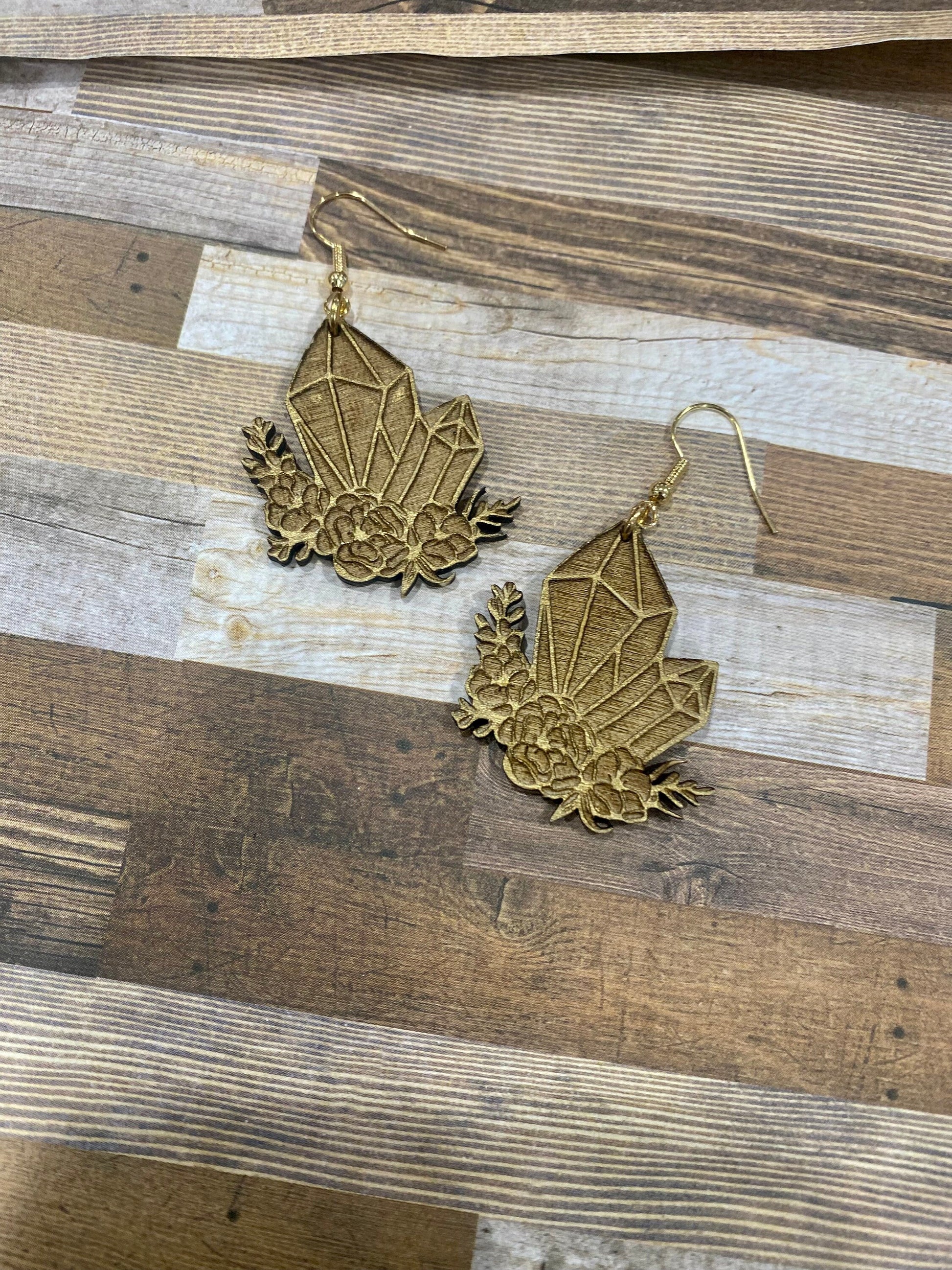 Crystal Wood Earrings