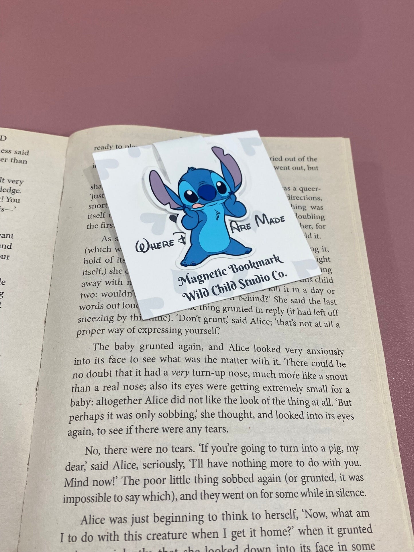 Stitch Inspired Magnetic Bookmark