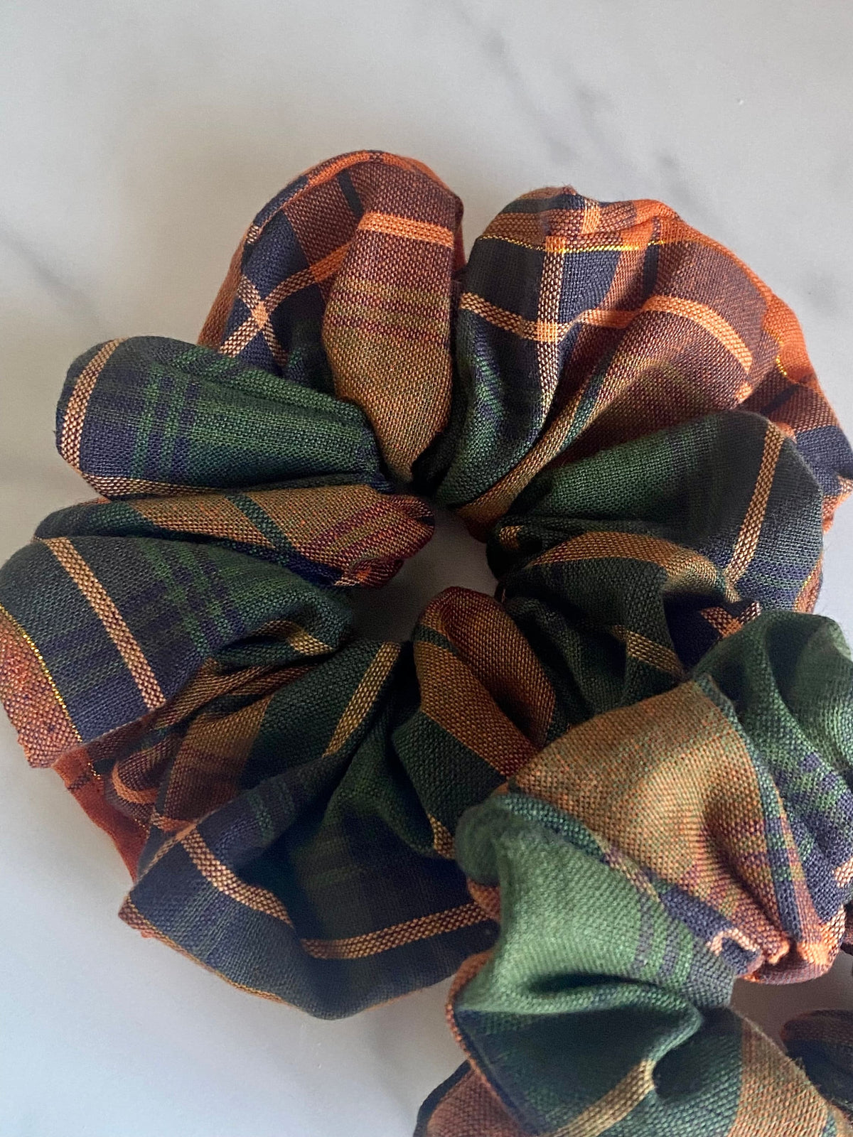 Fallon (Fall Plaid) Scrunchie, Handmade Elastic Hair Tie