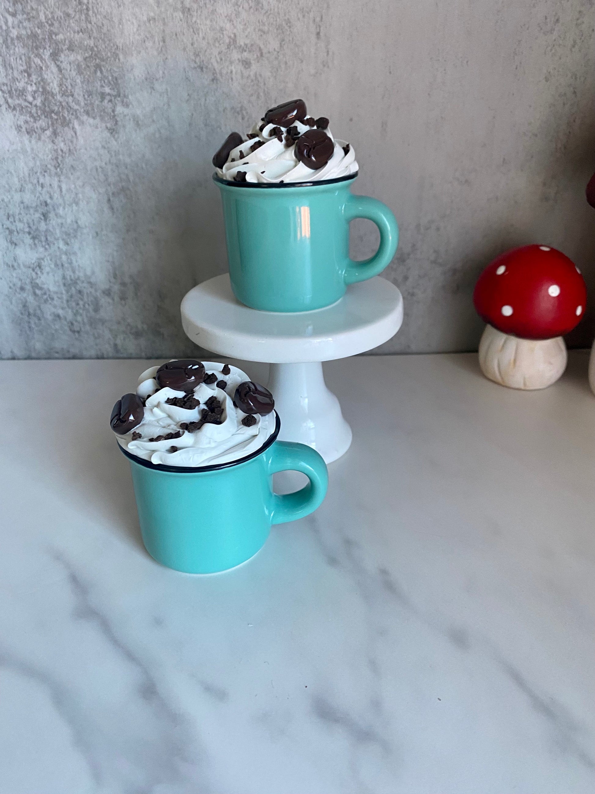 Faux Mini Coffee Mugs for Tiered Trays/ Tiered Tray Decor/ Home Decor/ Farmhouse Decor/ Fake Bake Decor