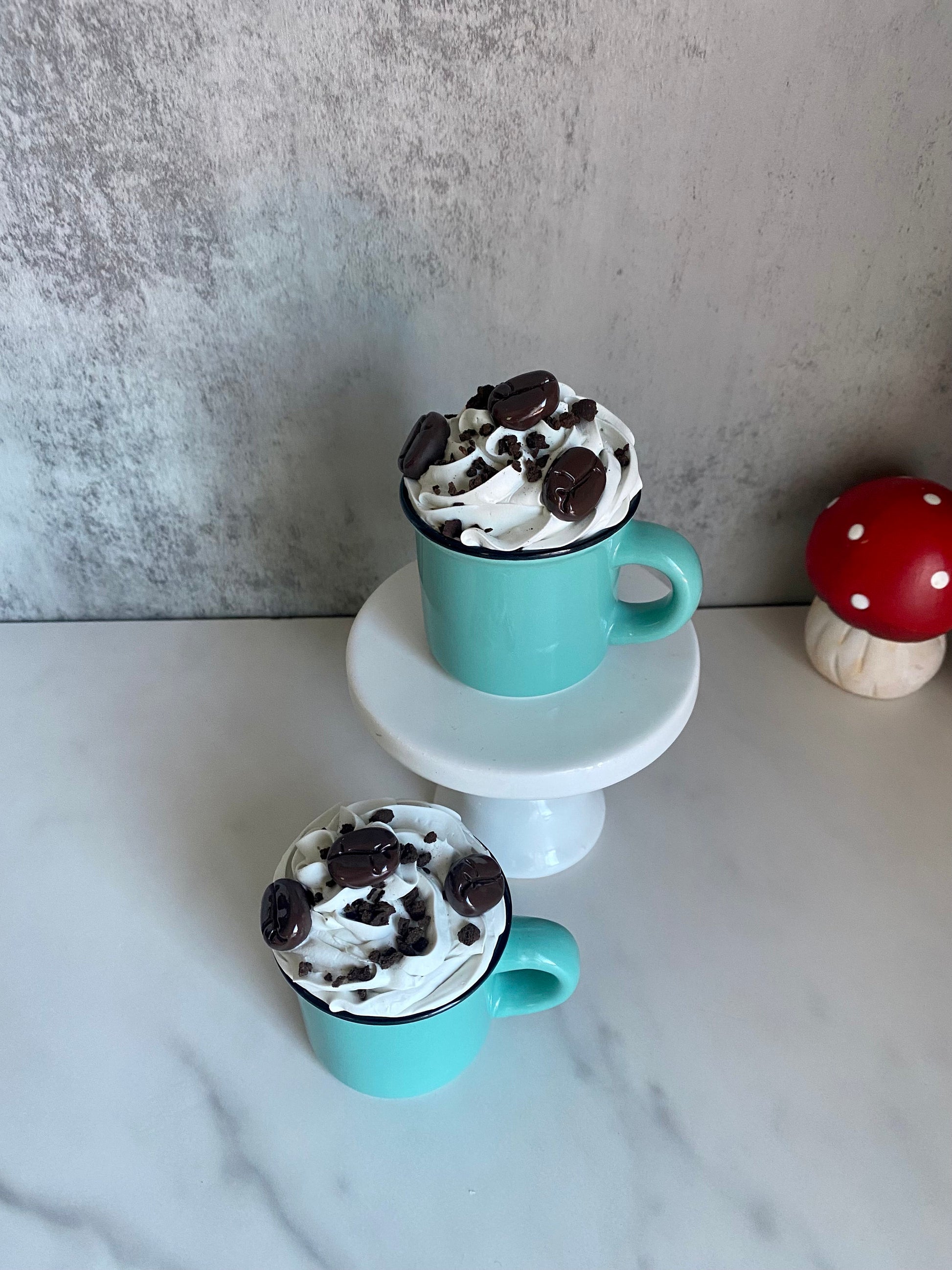 Faux Mini Coffee Mugs for Tiered Trays/ Tiered Tray Decor/ Home Decor/ Farmhouse Decor/ Fake Bake Decor