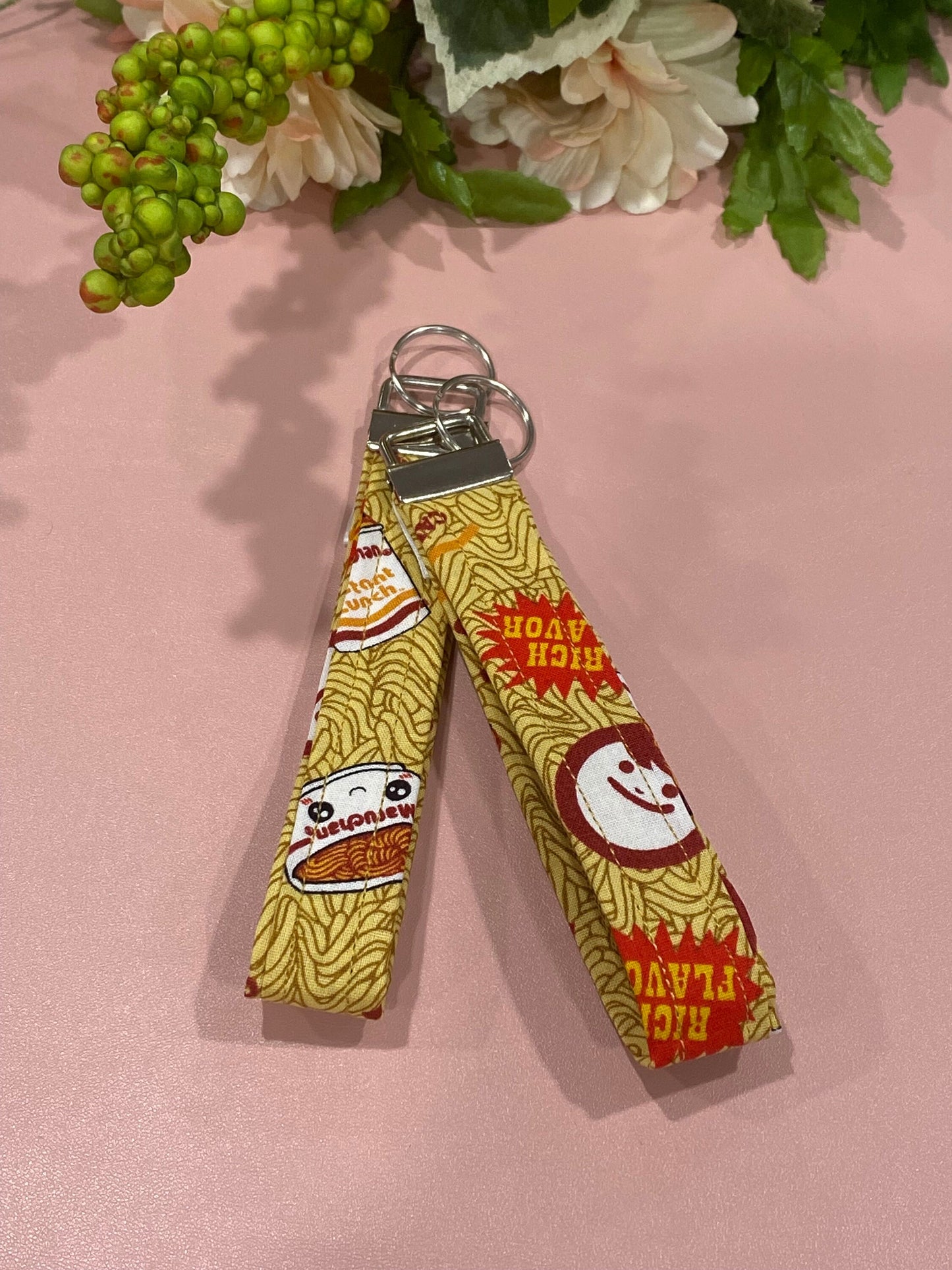 Kawaii Ramen Theme Wristlet Keychain Key FOB