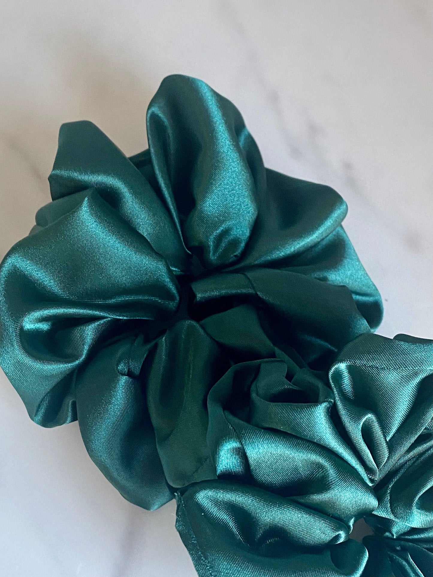 Bella (Forest Green) Satin Scrunchie/ Hair Tie