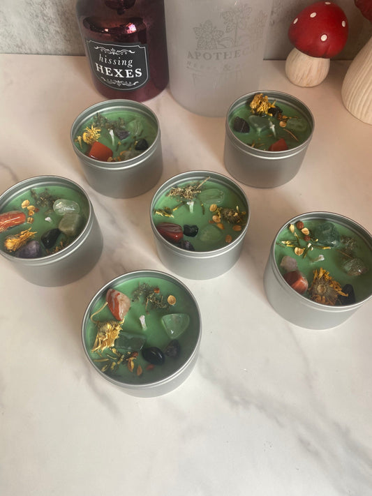 Health and Healing Crystal Hand Poured Soy Candle 8 oz