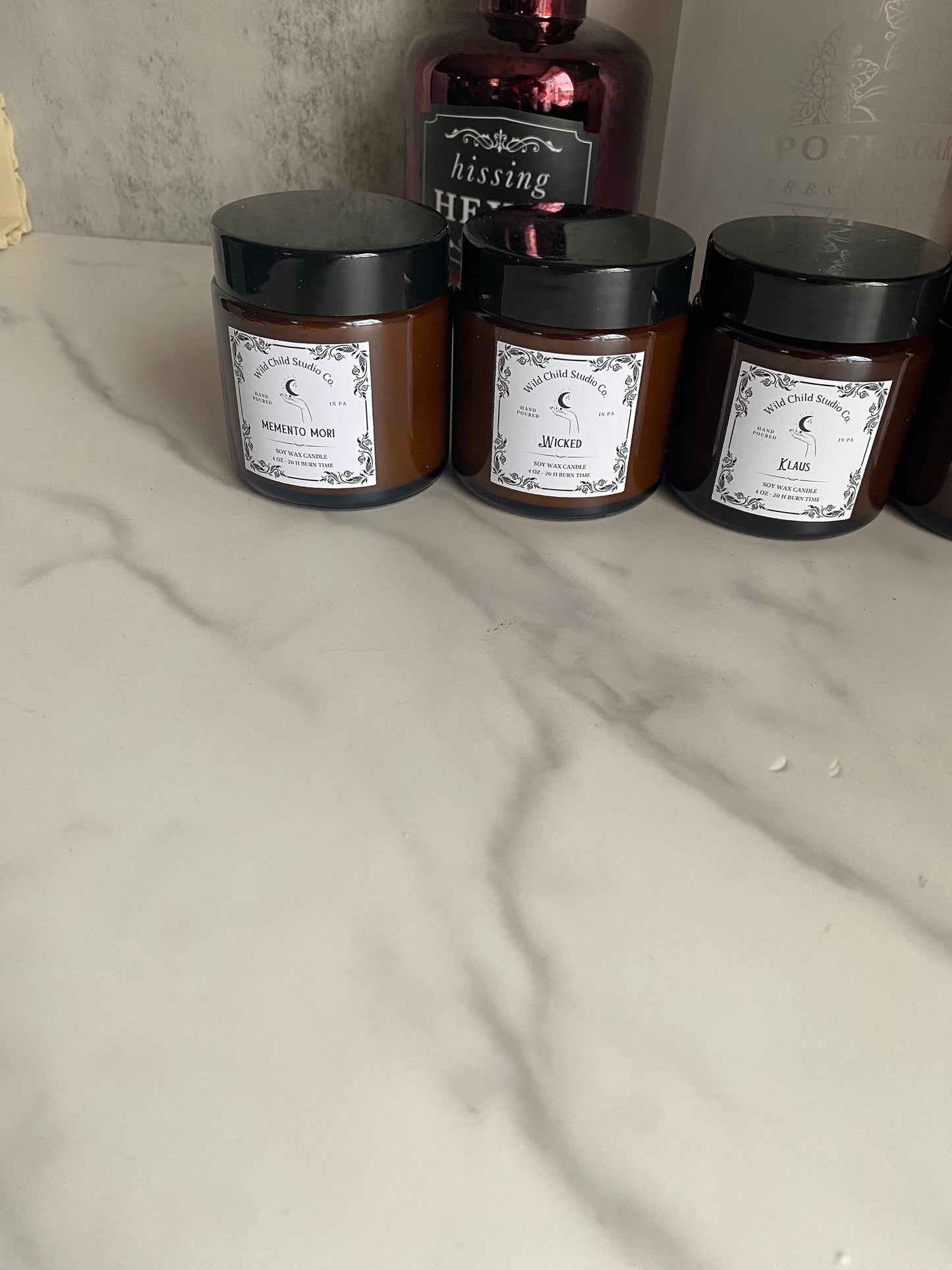 Spooky Gothic Theme Soy Candle Gift Set 4 oz