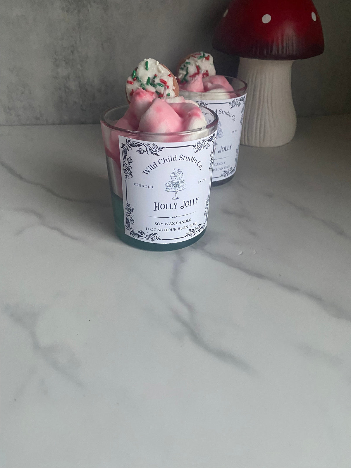 Holly Jolly Hand Poured Soy Candle 11 oz