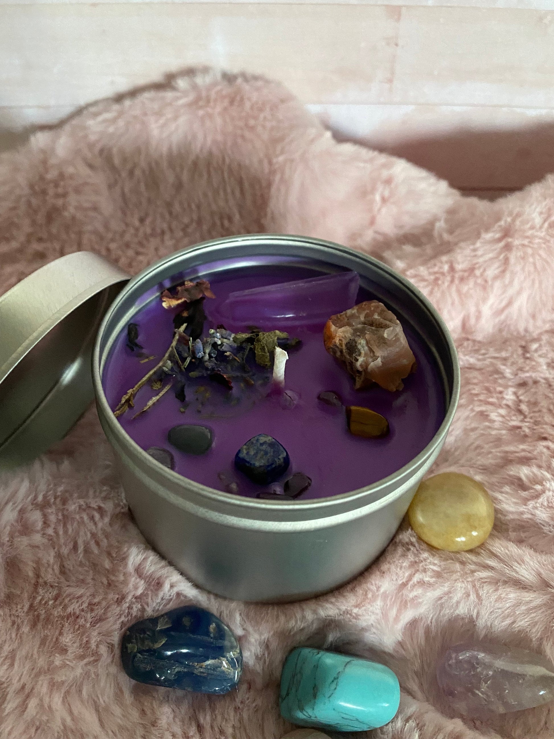 Abundance & Prosperity Hand Poured Crystal Soy Candle 8 oz