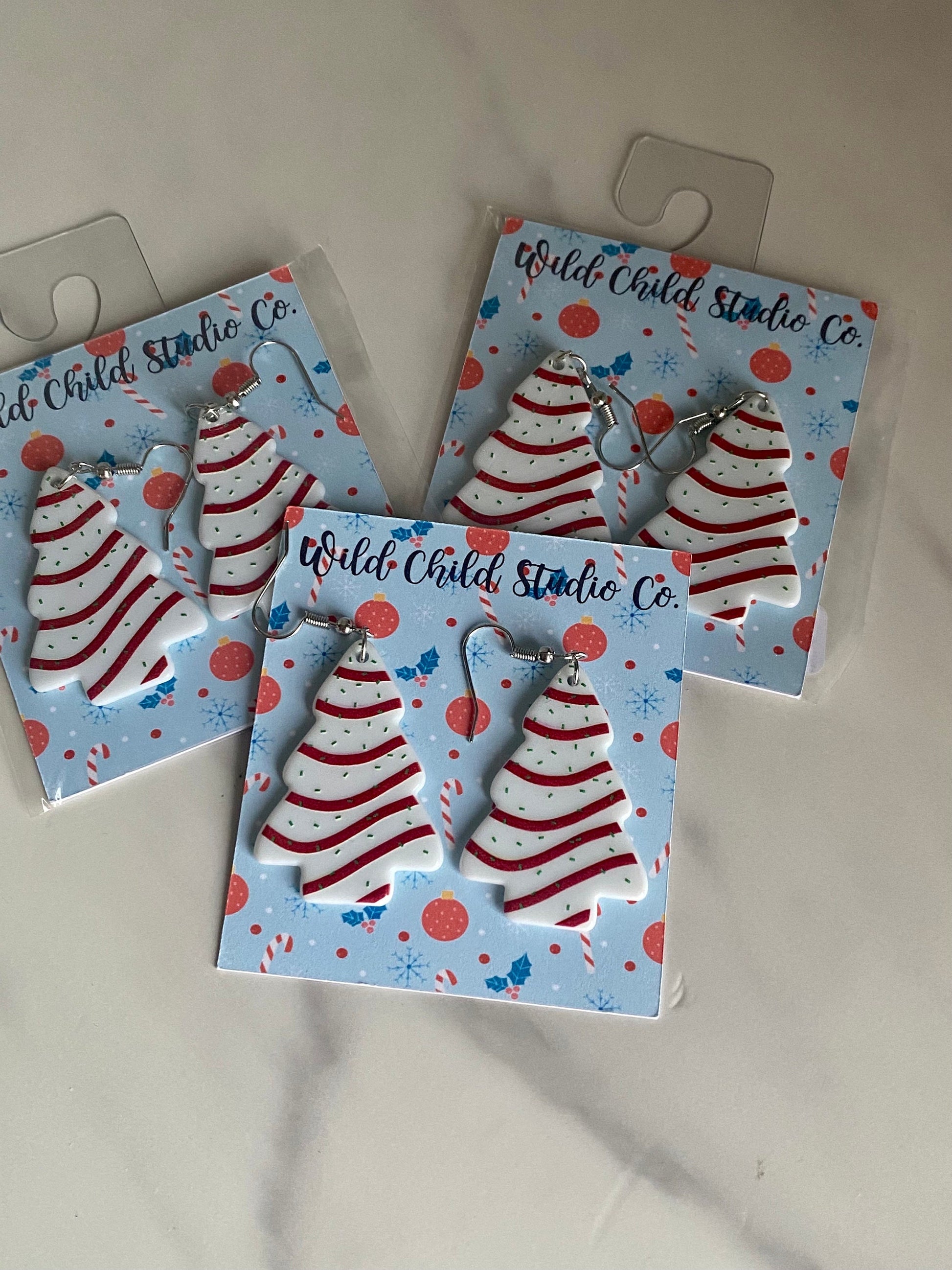 Acrylic Christmas Tree Earrings