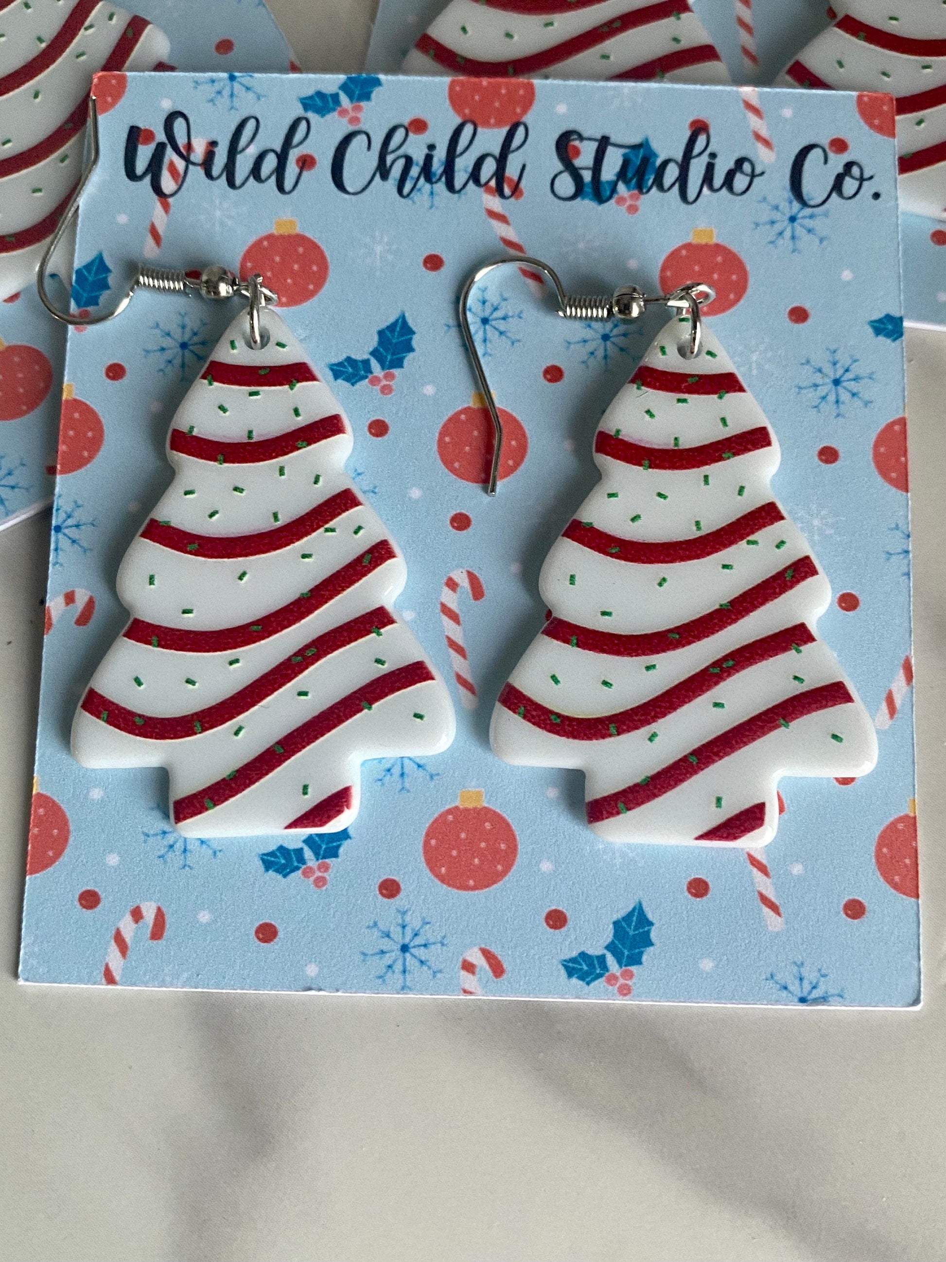 Acrylic Christmas Tree Earrings