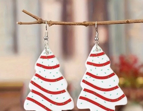 Acrylic Christmas Tree Earrings