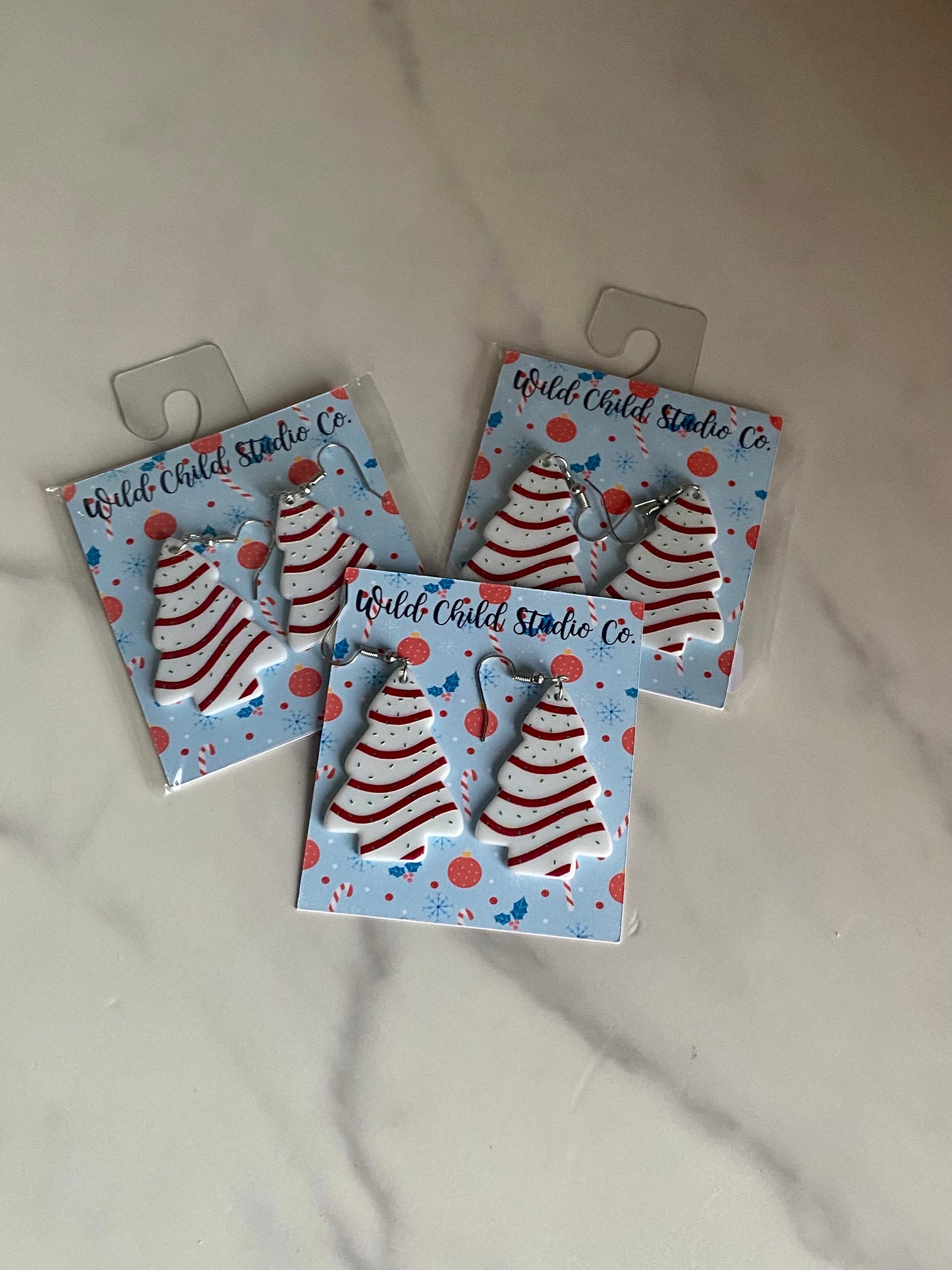 Acrylic Christmas Tree Earrings