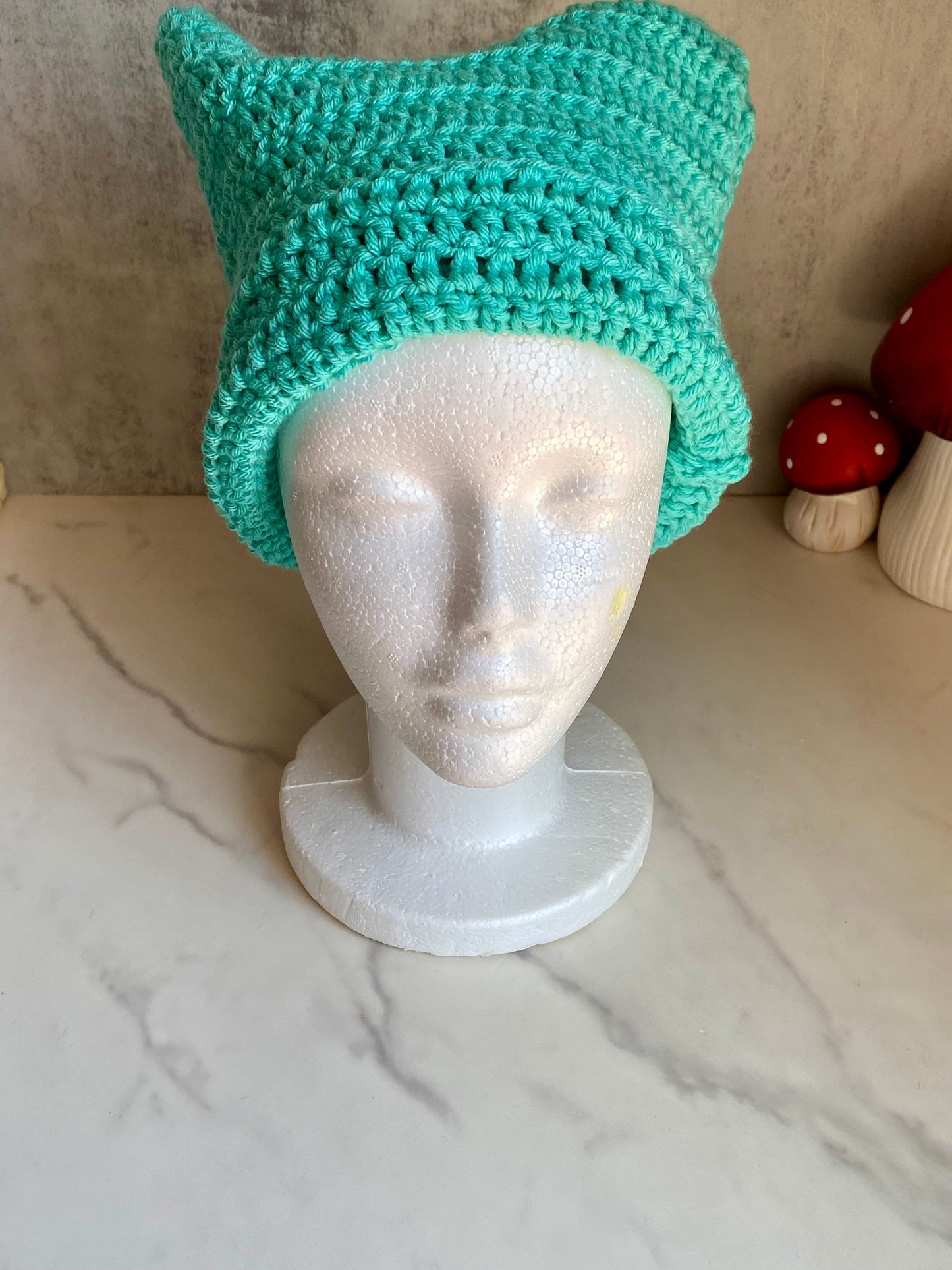Turquoise Cat Ear Beanie