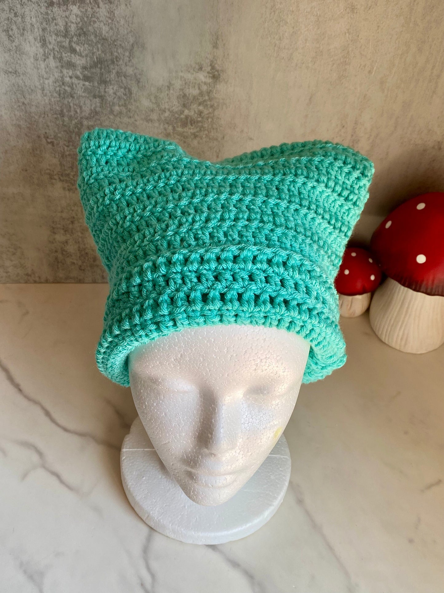 Turquoise Cat Ear Beanie