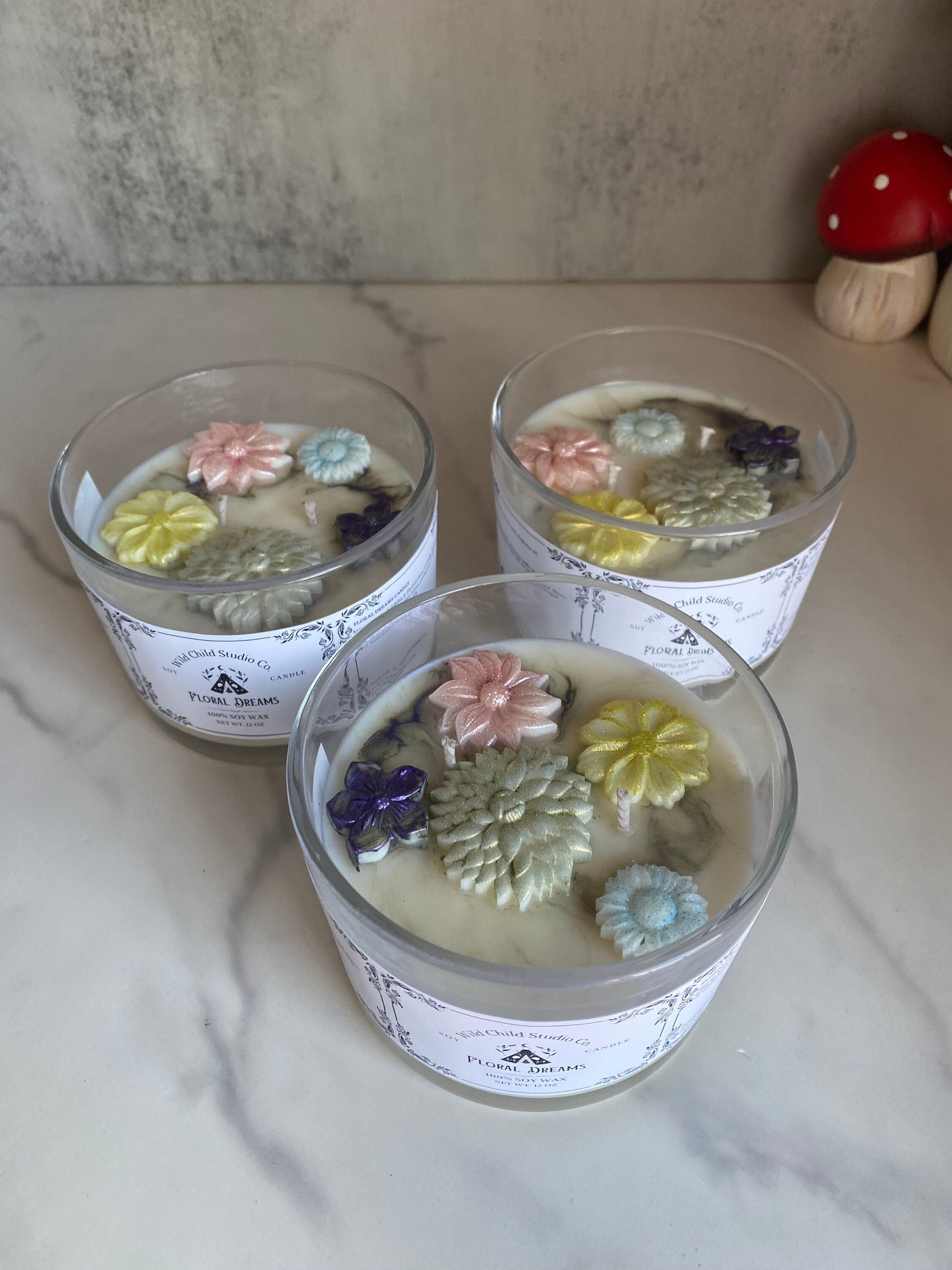 Floral Dreams Soy Candle 12 oz, Floral Candle, Flower Candles