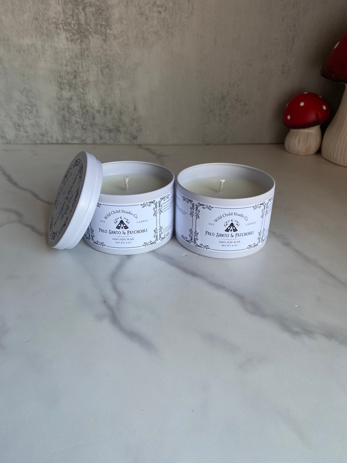 Palo Santo & Patchouli Soy Candle: Warm Woodsy Scent