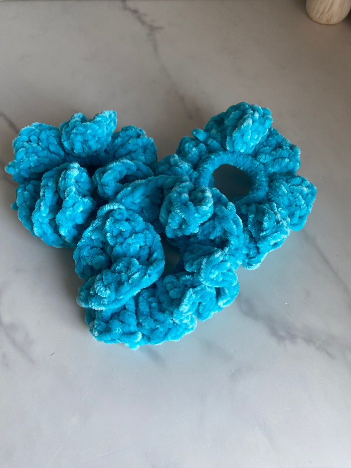 Handmade Crochet Velvet Scrunchie: Soft Hair Tie