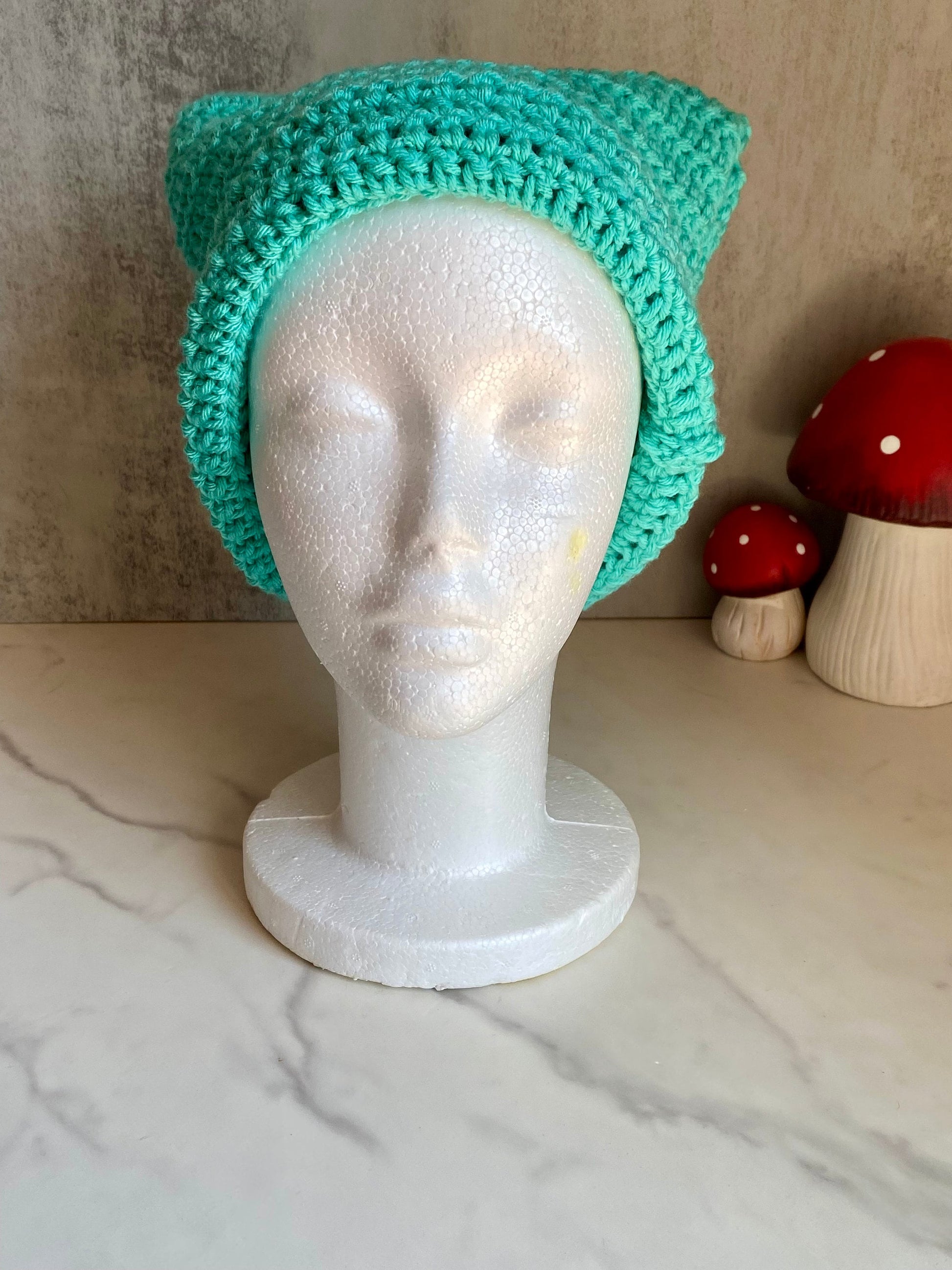 Turquoise Cat Ear Beanie