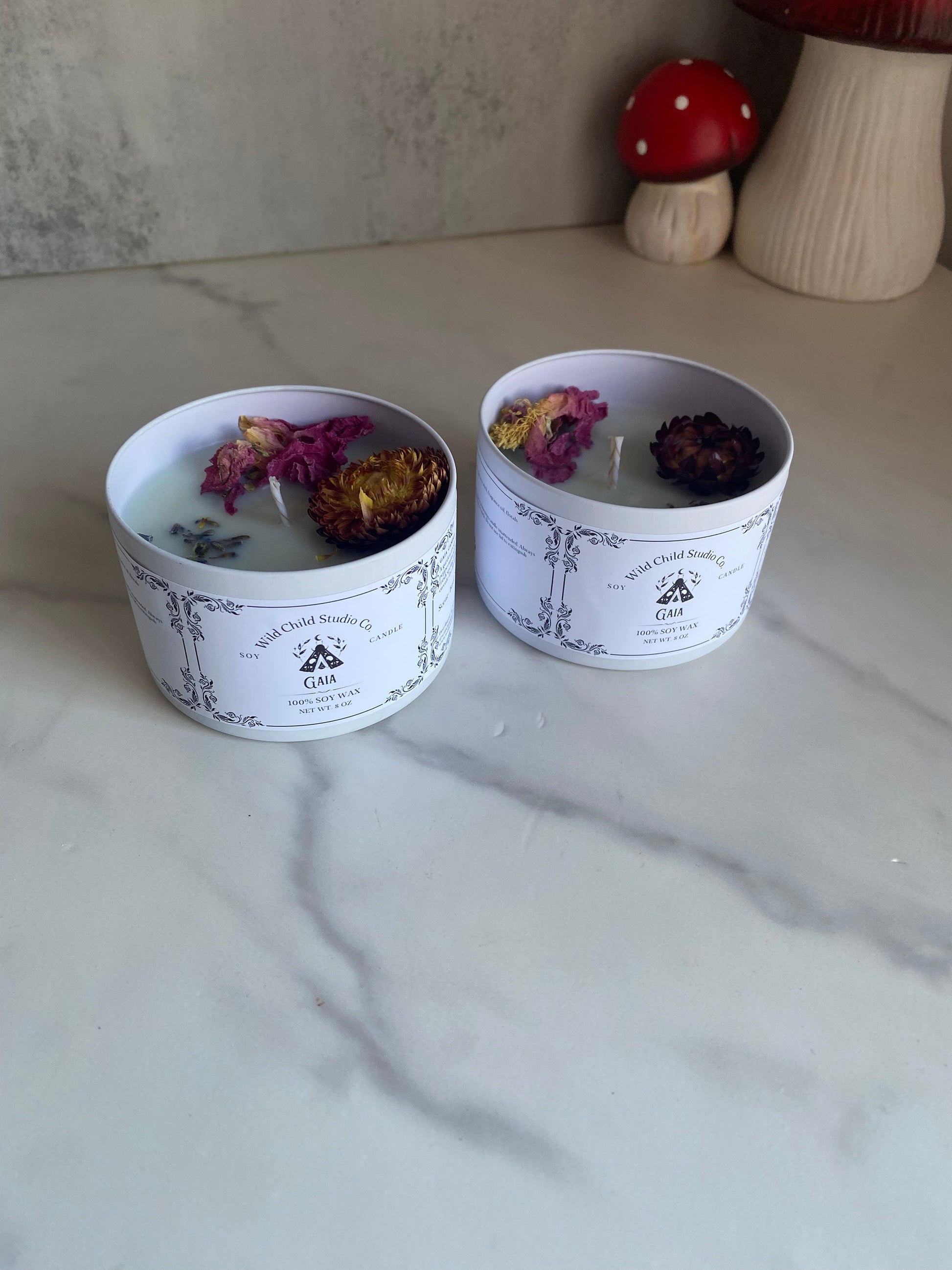 Gaia Mother Earth Floral Soy Candle 8 oz, Floral Candle, Earth Candle, Self Care Candle, Relaxing Candle