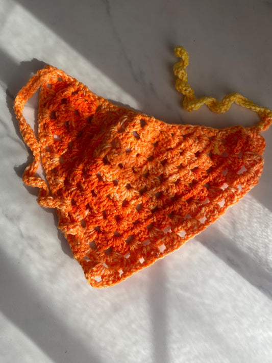 Candy Corn Theme Hair Bandana, Boho Bandana, Fall Hair Scarf