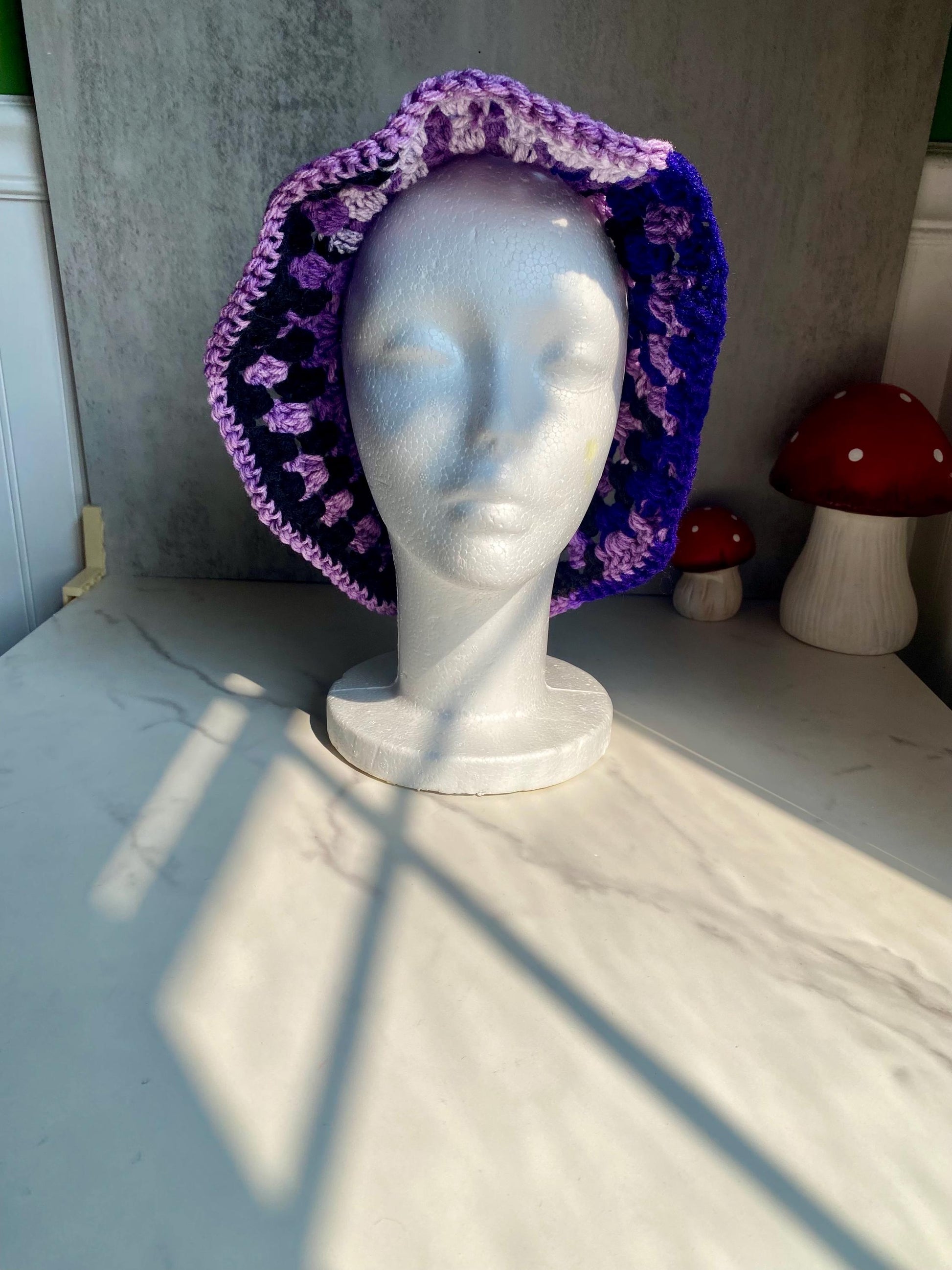 Granny Stitch Purple Ombré Bucket Hat