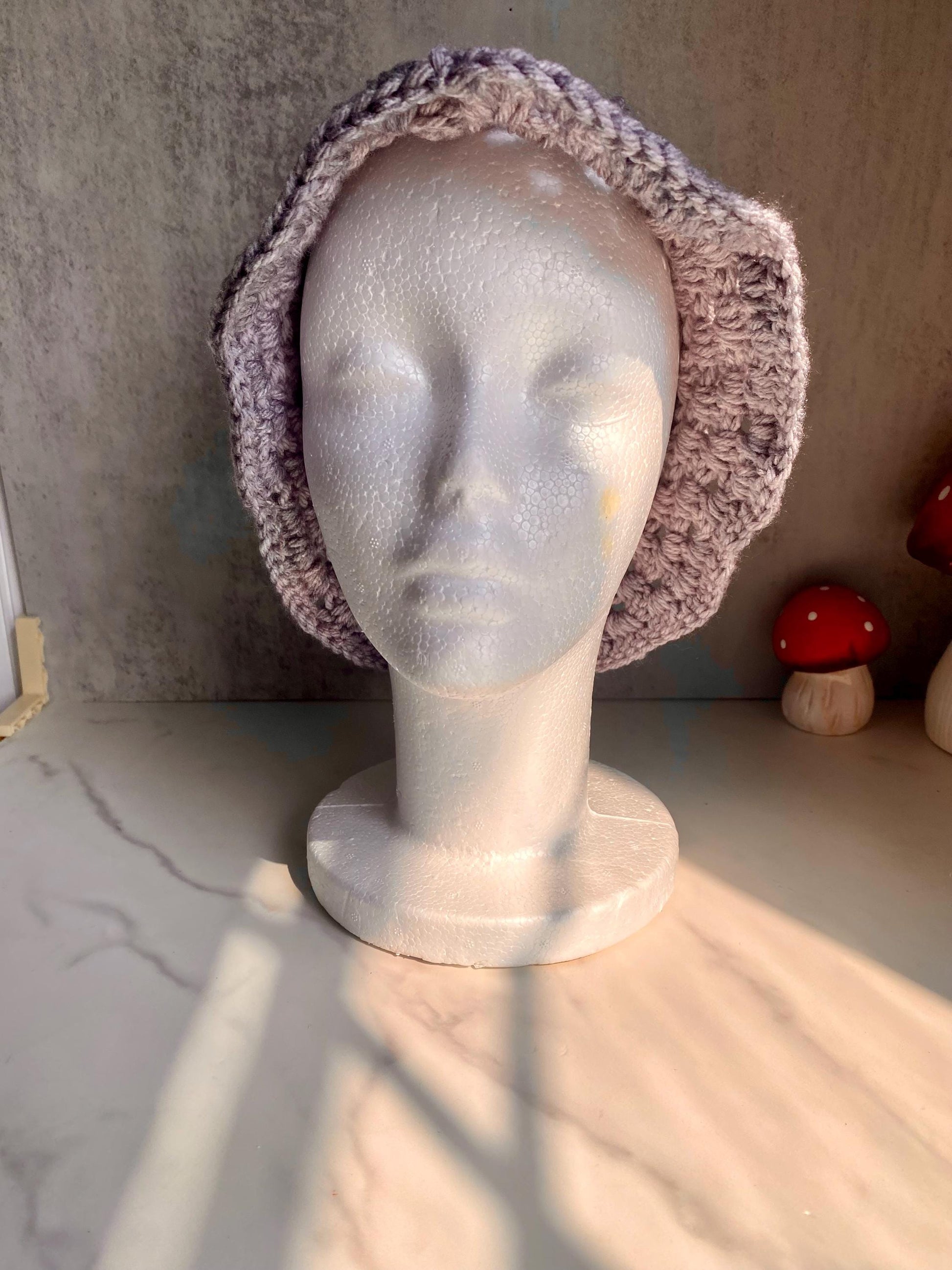 Gray Granny Stitch Bucket Hat
