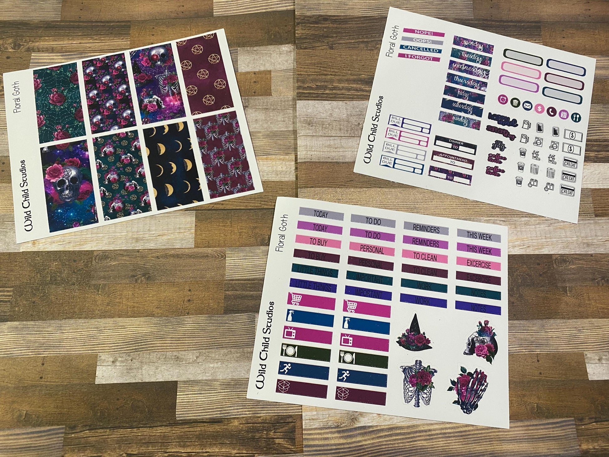 Floral GothHappy Planner Mini Weekly Kit