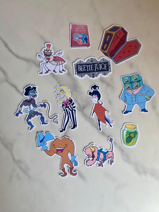Beetlejuice Cartoon Inspired Sticker Pack