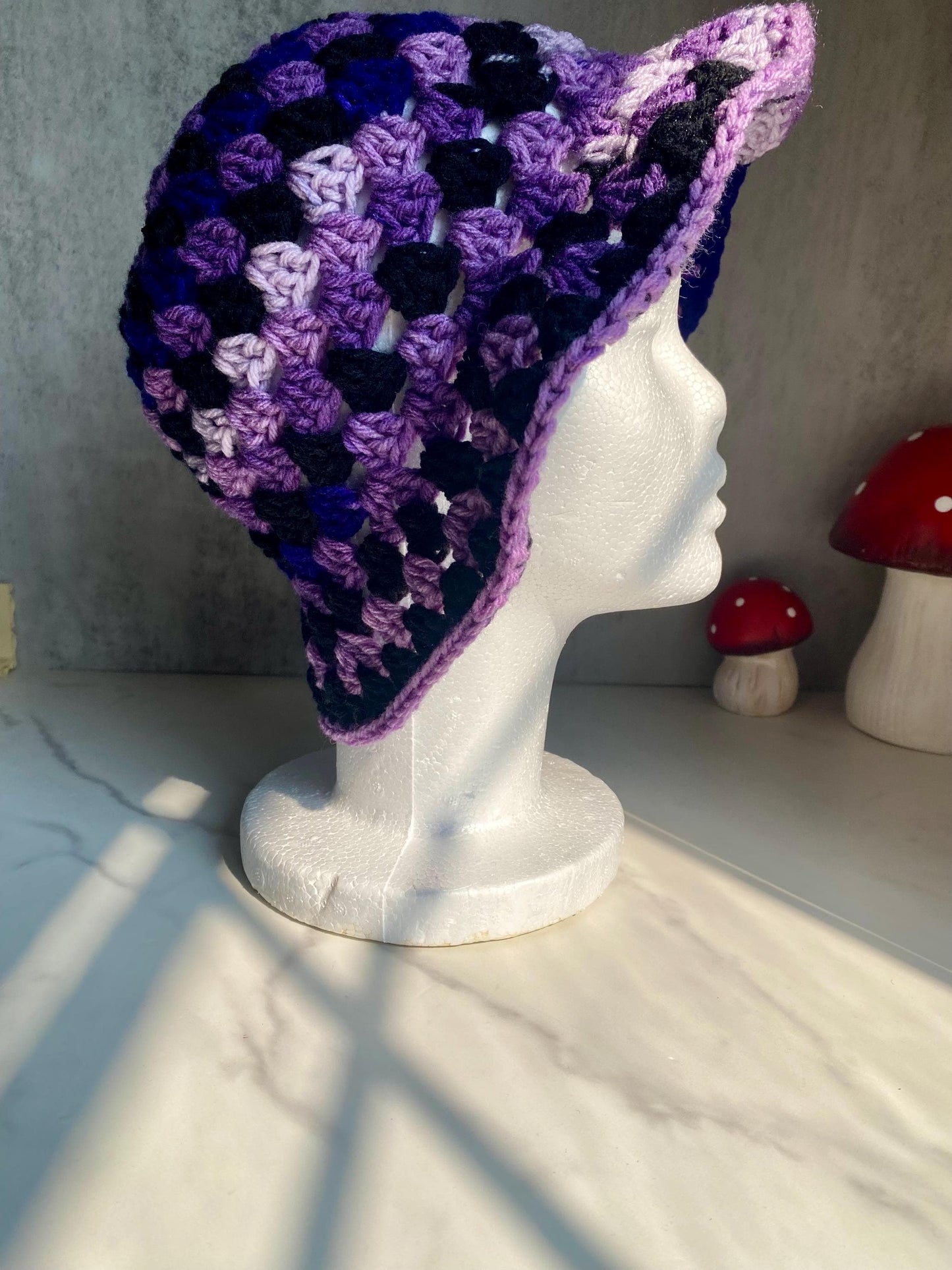 Granny Stitch Purple Ombré Bucket Hat