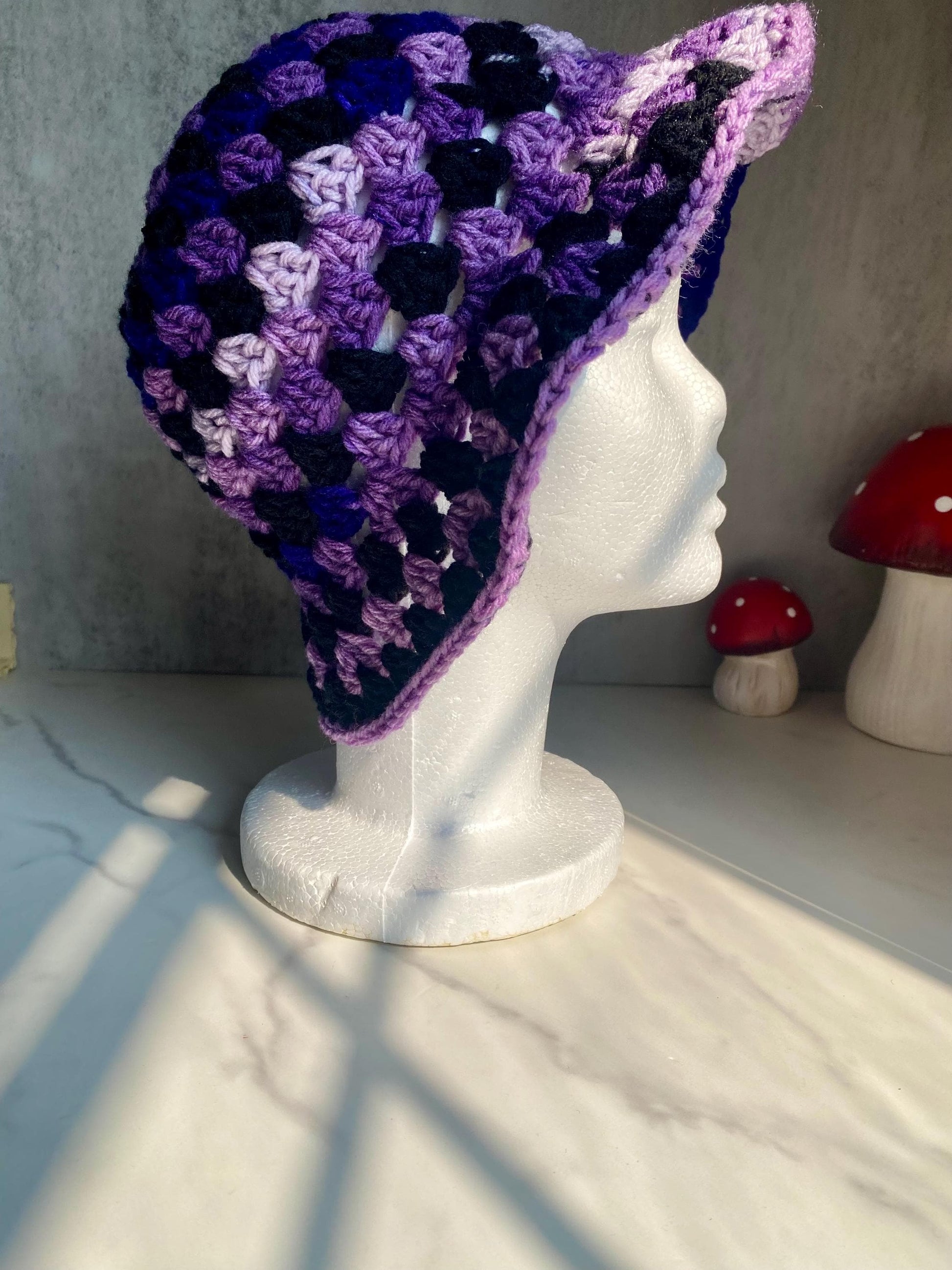 Granny Stitch Purple Ombré Bucket Hat