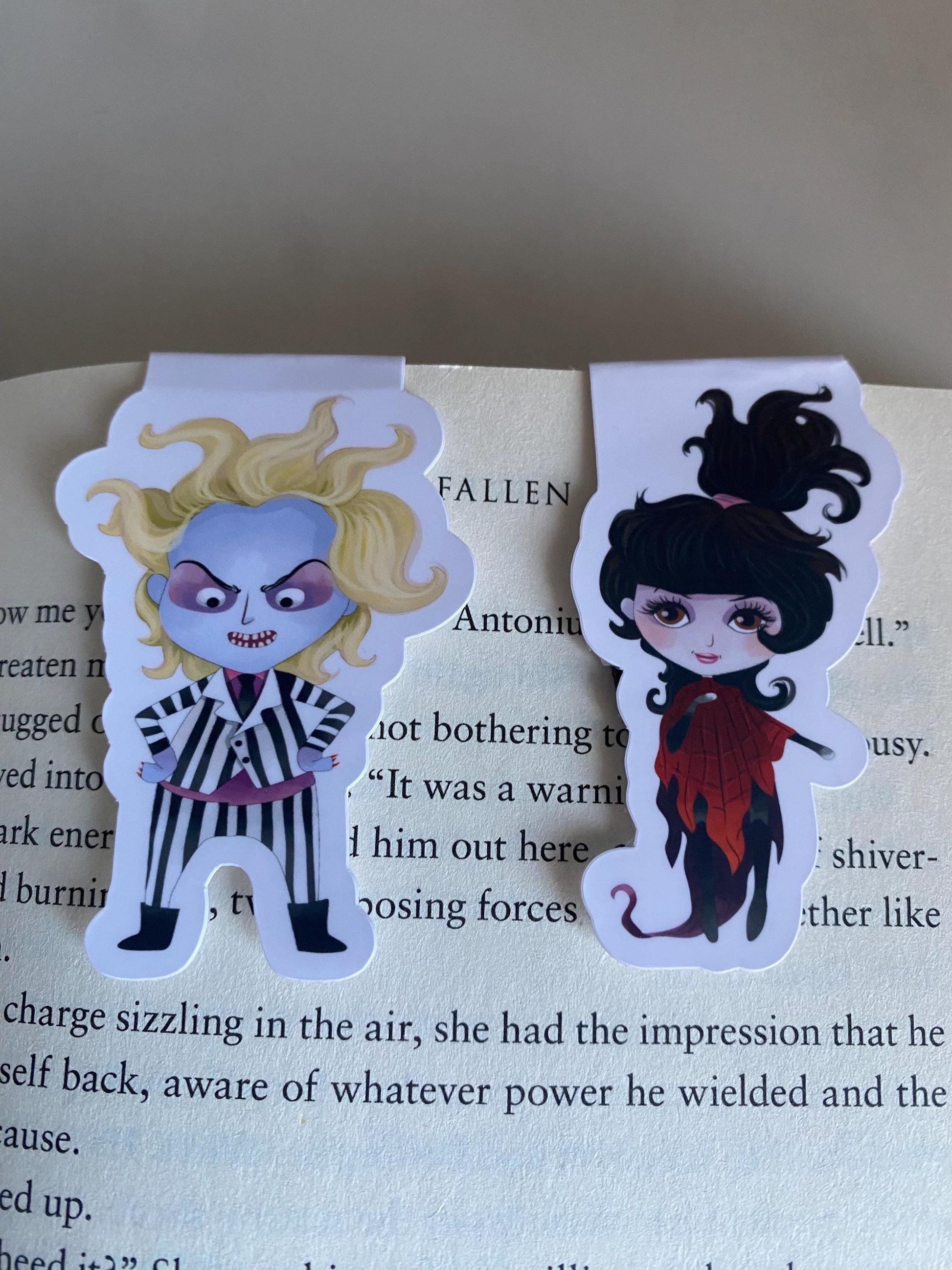Beetlejuice and Lydia Inspired Magnetic Bookmark