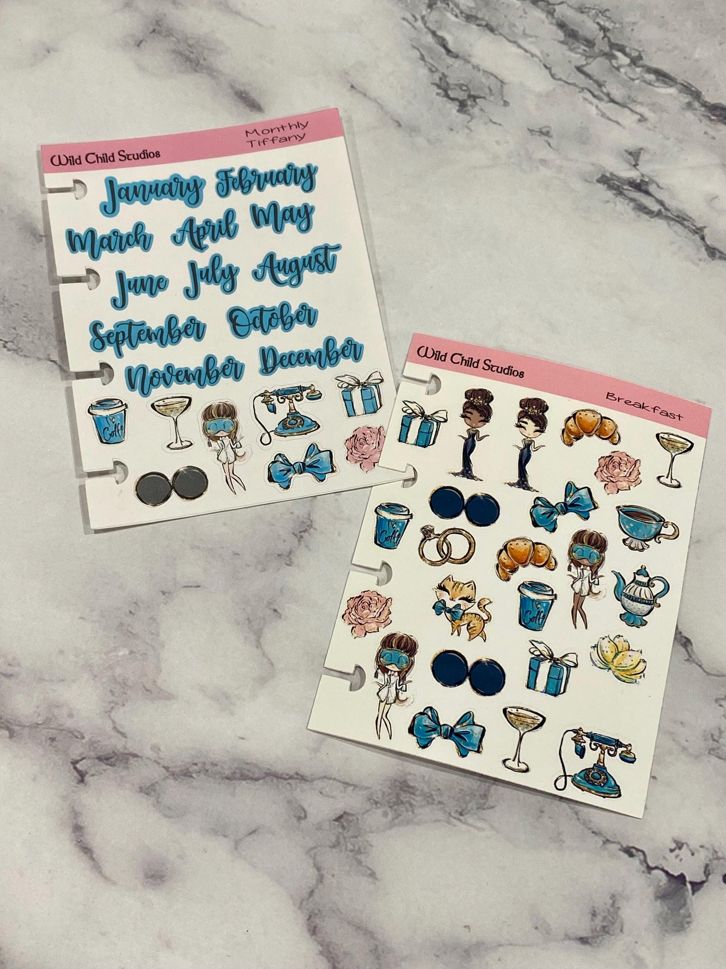 Breakfast Tiffany Micro HP Planner Stickers