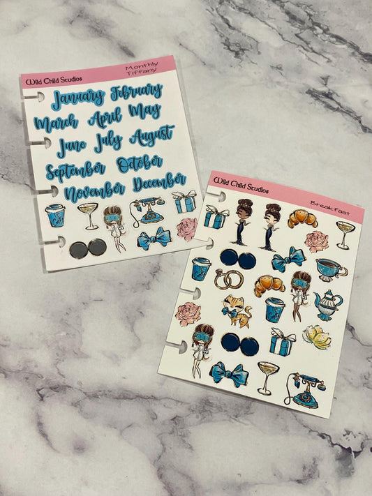 Breakfast Tiffany Micro HP Planner Stickers