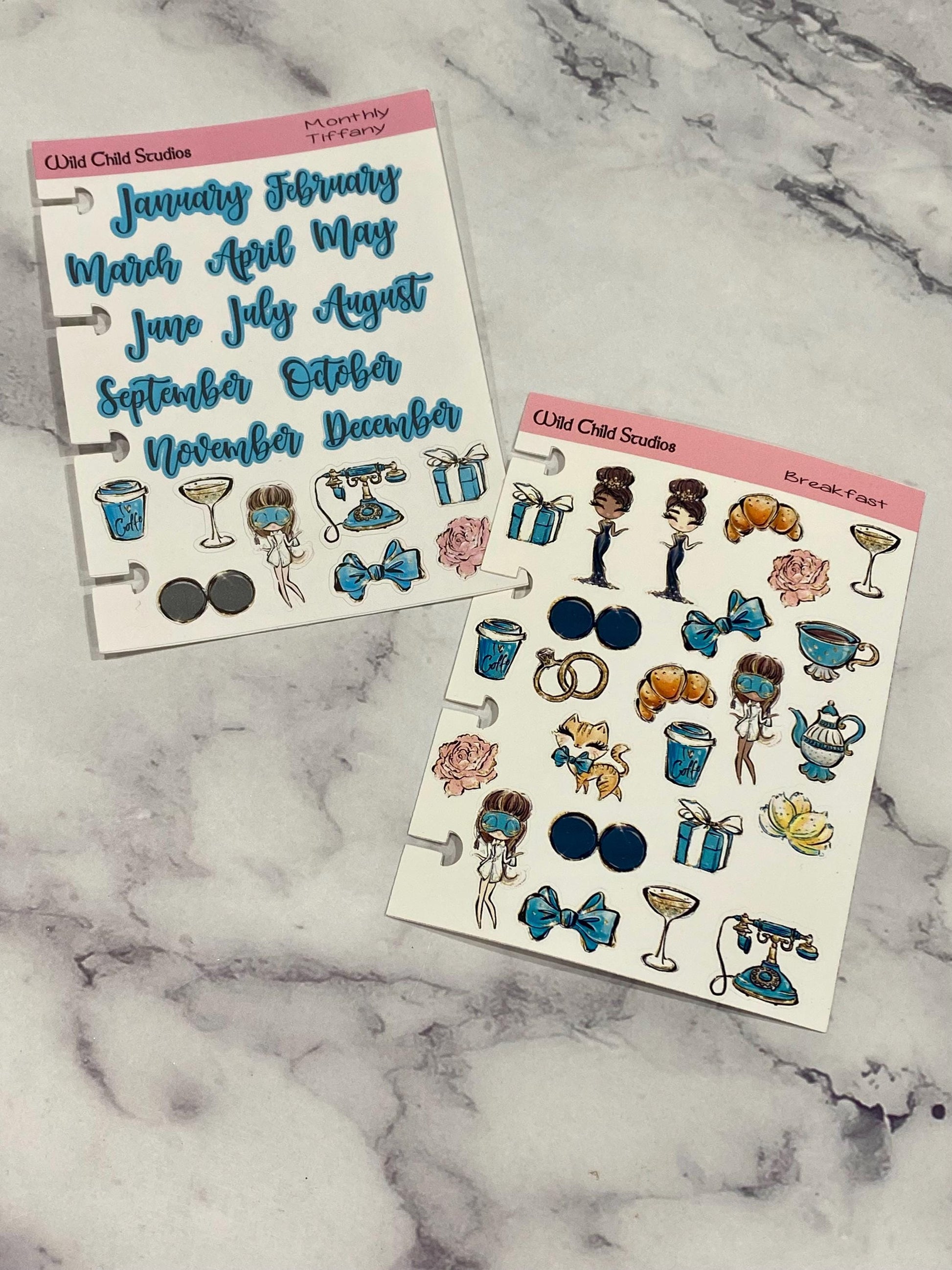 Breakfast Tiffany Micro HP Planner Stickers