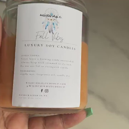 Fall Vibes Hand Poured Soy Candle 8 oz