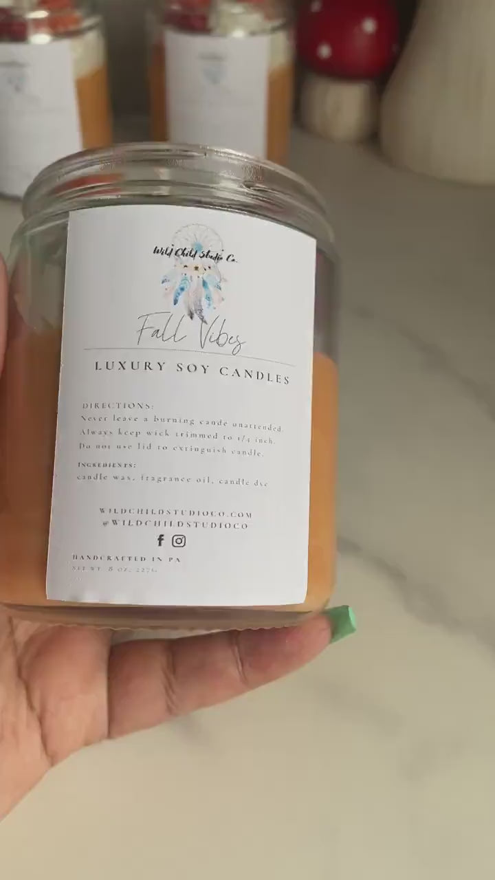 Fall Vibes Hand Poured Soy Candle 8 oz